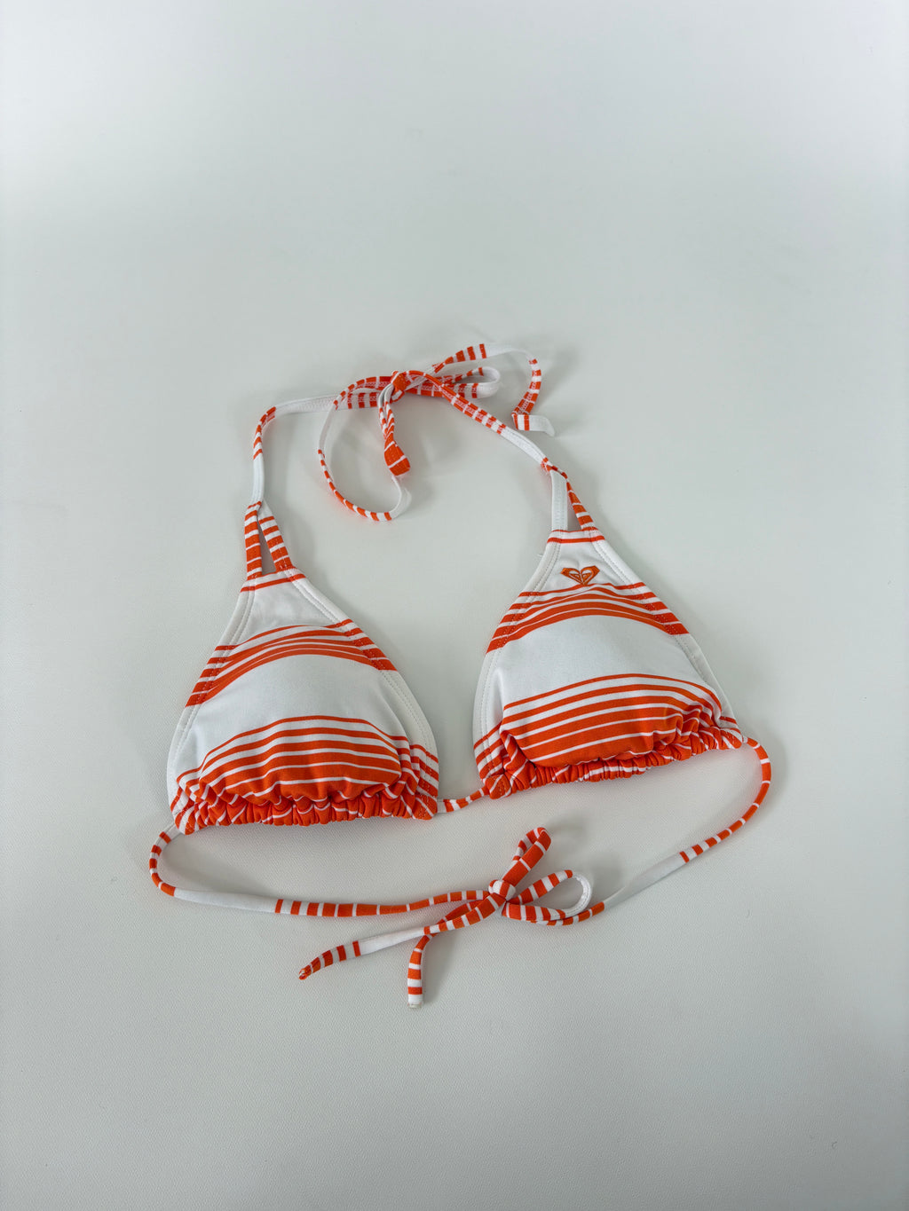 40 / Roxy Triangle Bikini Top w/ Orange & White Stripes