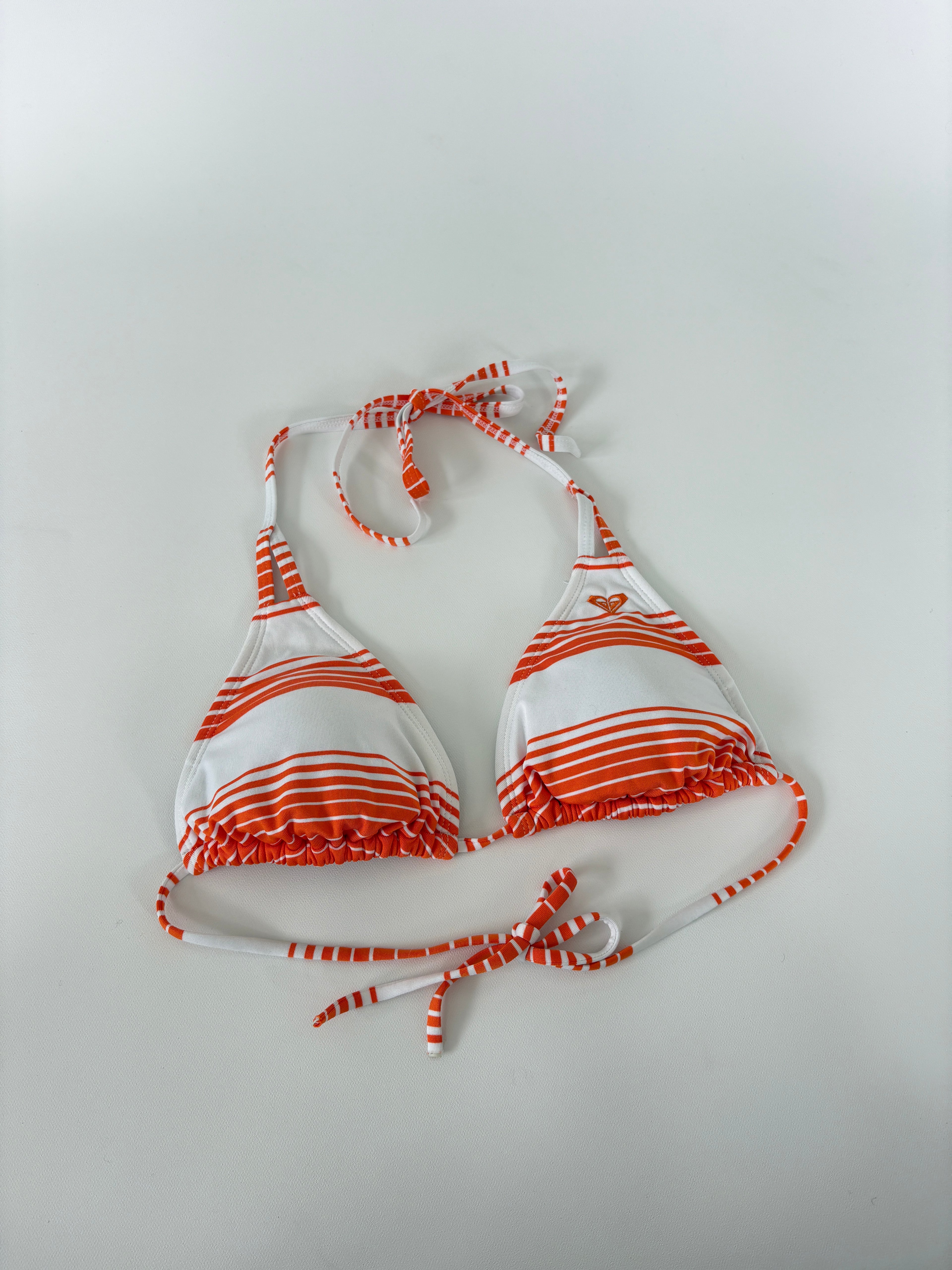 40 / Roxy Triangle Bikini Top w/ Orange & White Stripes