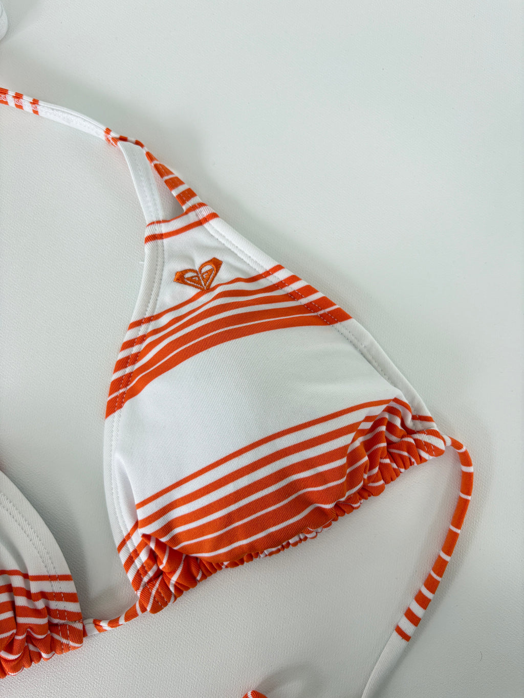 40 / Roxy Triangle Bikini Top w/ Orange & White Stripes