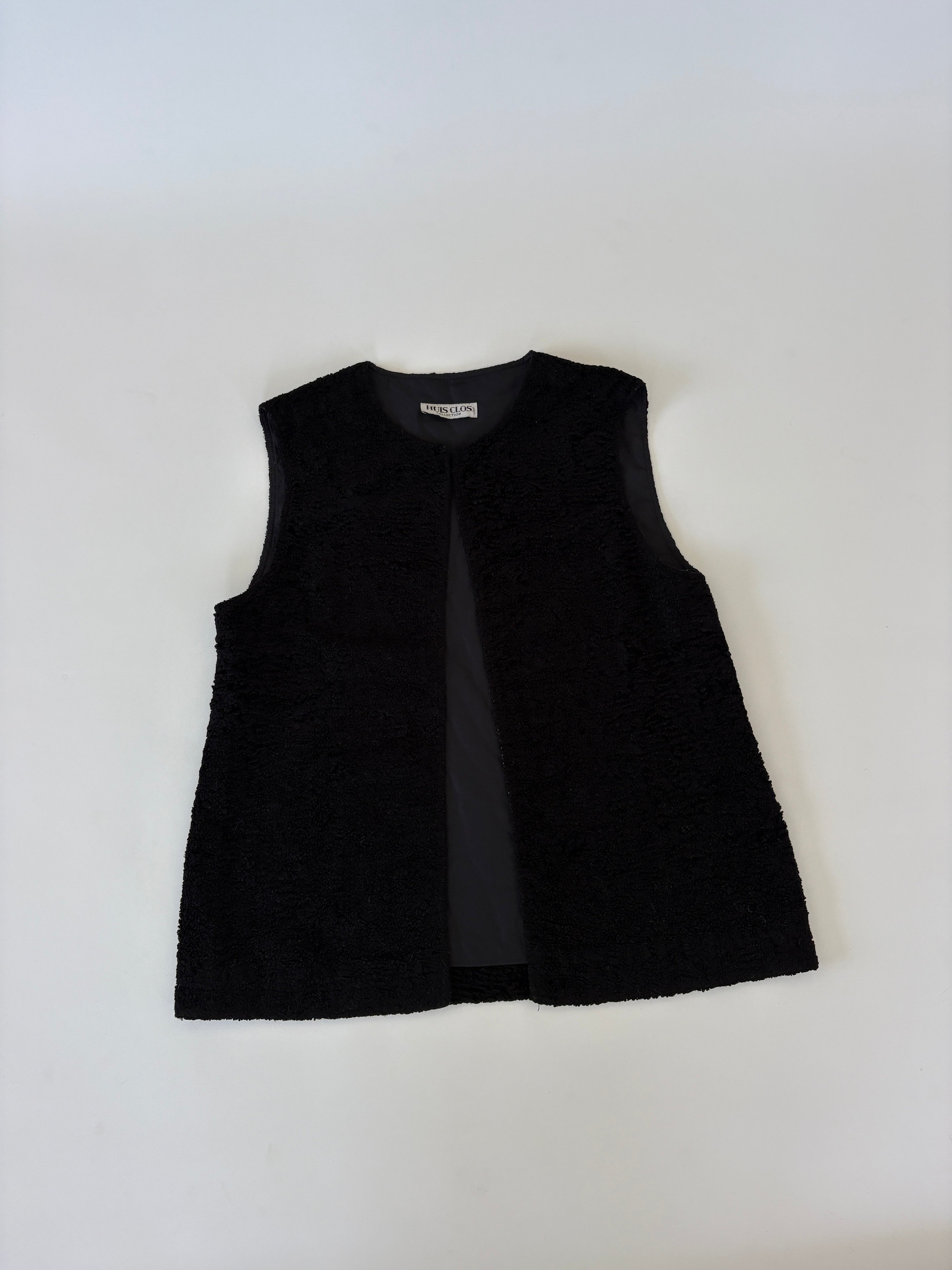 55 - Textured Black Vest w/ Neck Clasp