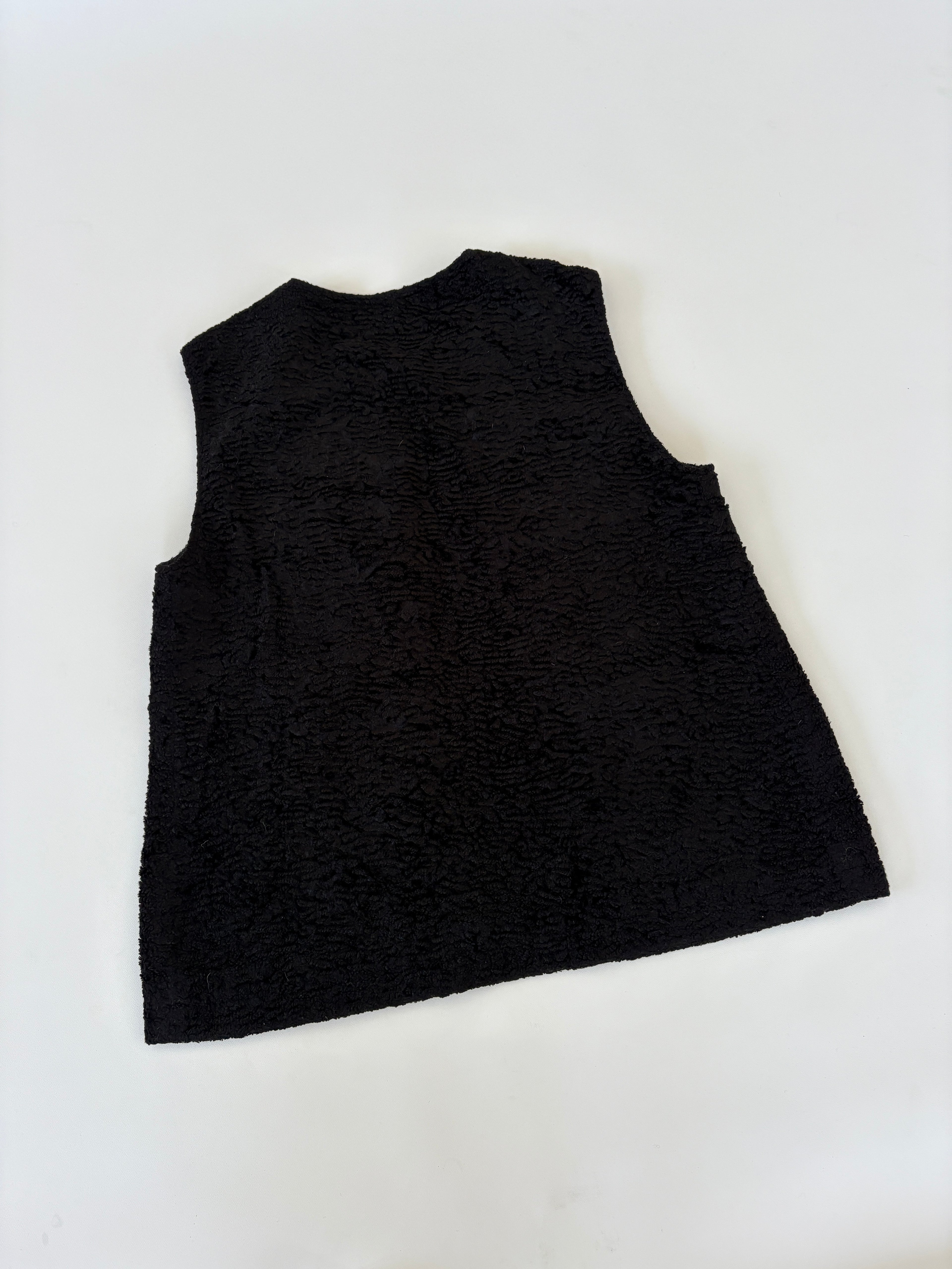 55 - Textured Black Vest w/ Neck Clasp