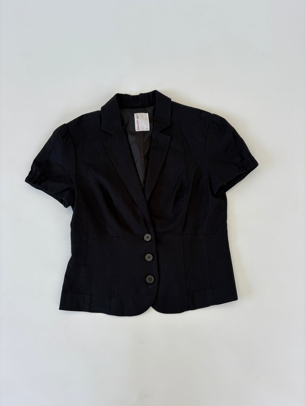 67 / Smart Set Black Button Up w/ Shoulder Pads