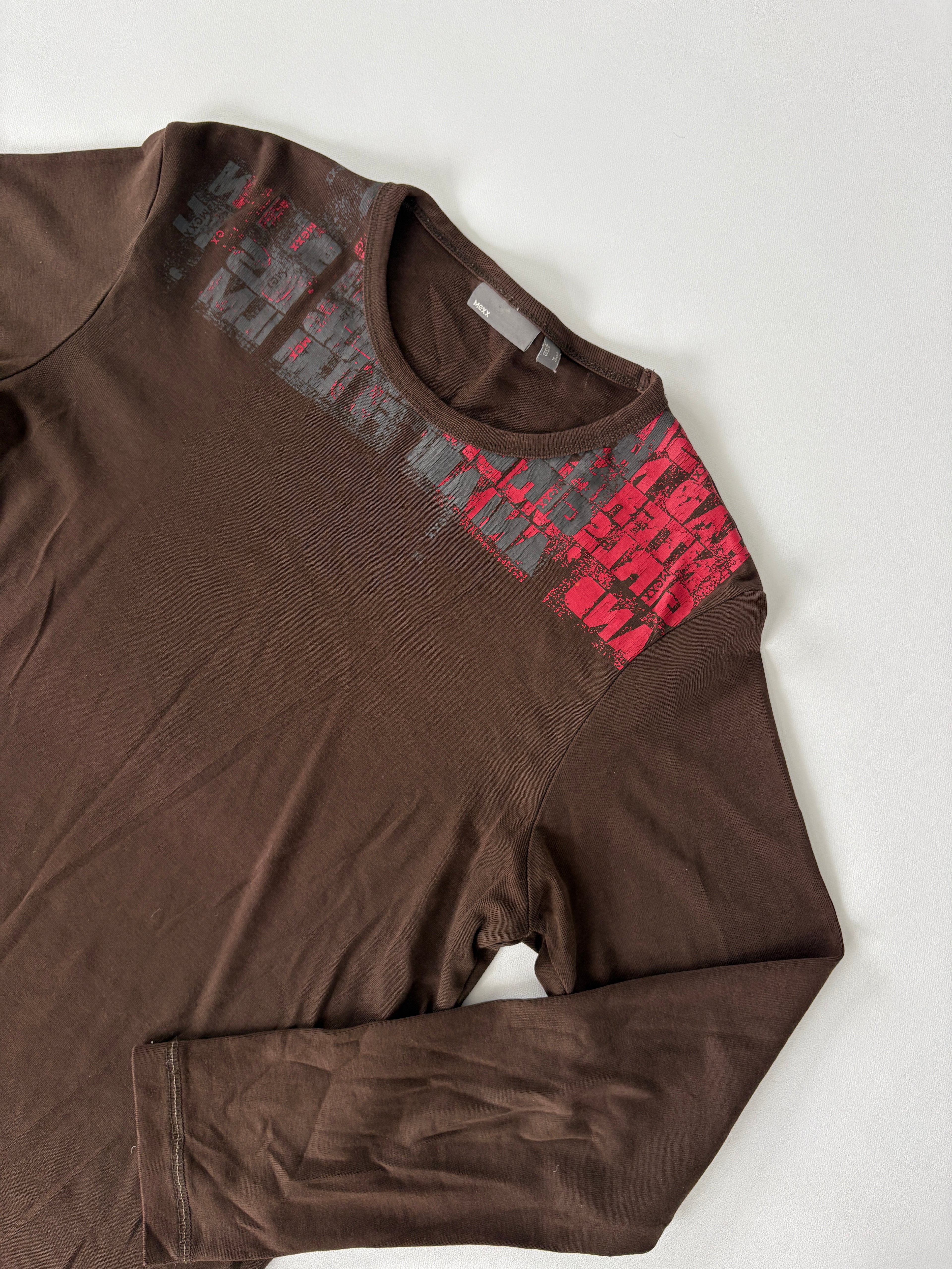 69 / Brown Mexx Long Sleeve w/ Red Graphics