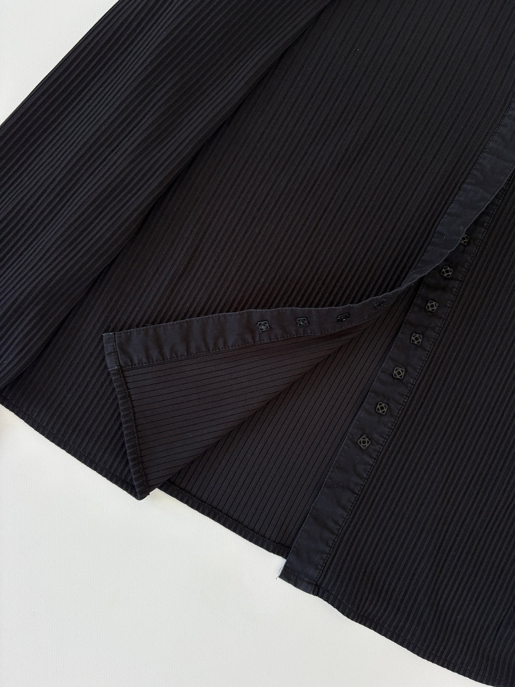 79 / Semi Sheer Black Ribbed Blouse