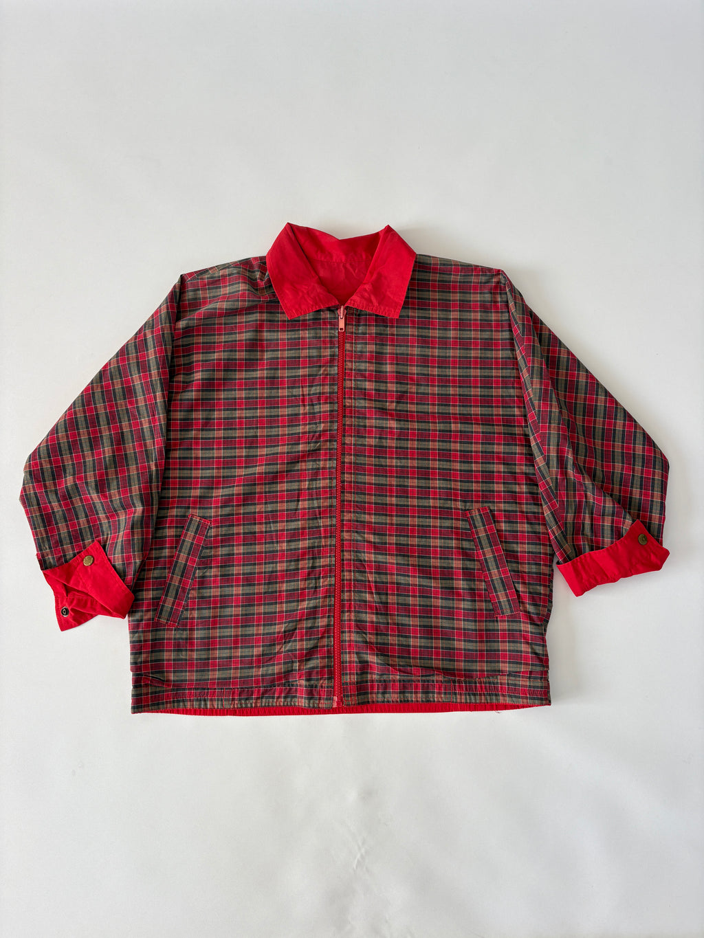 137 / Reversible Red & Green Gingham Jacket
