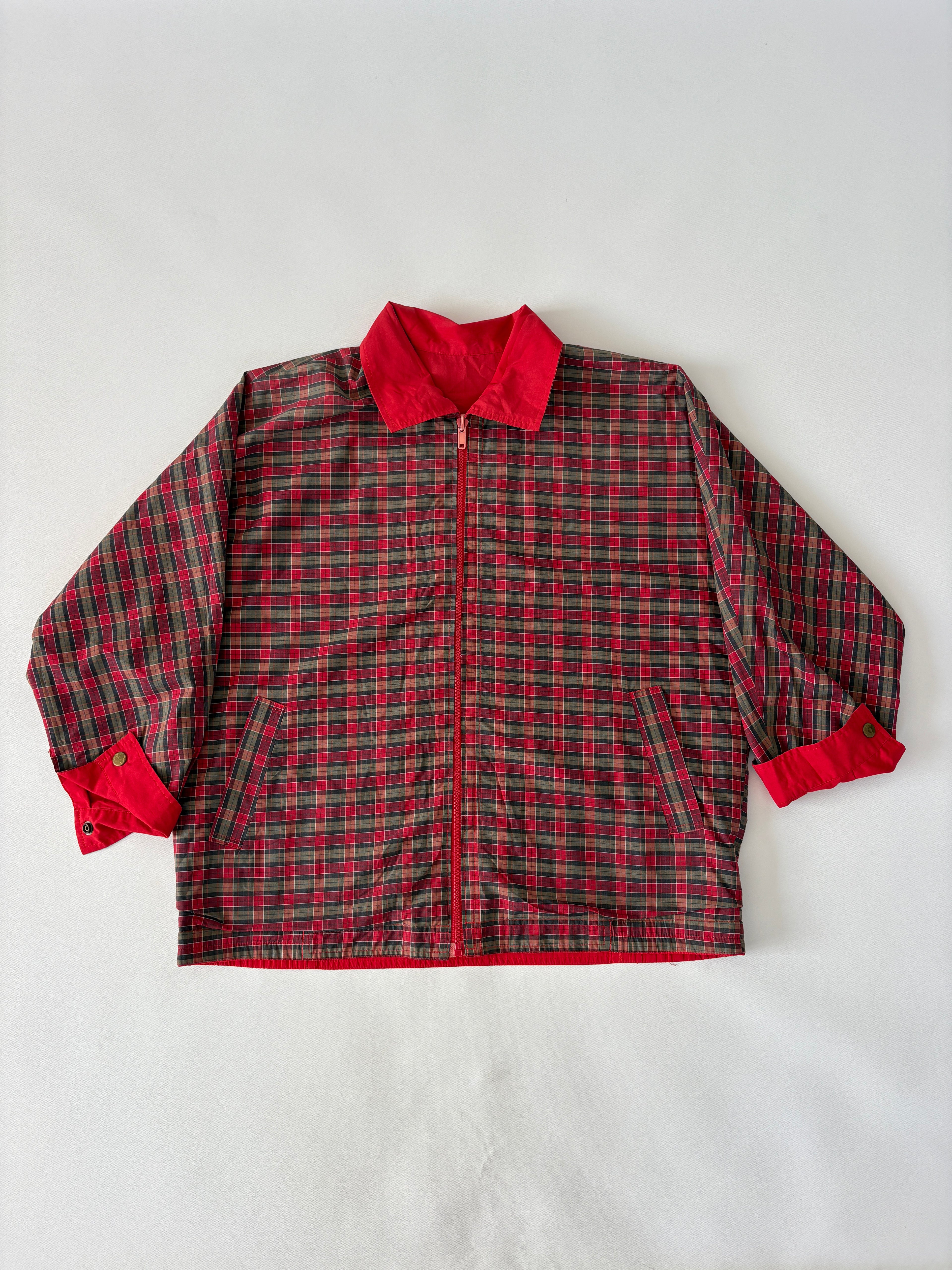 137 / Reversible Red & Green Gingham Jacket