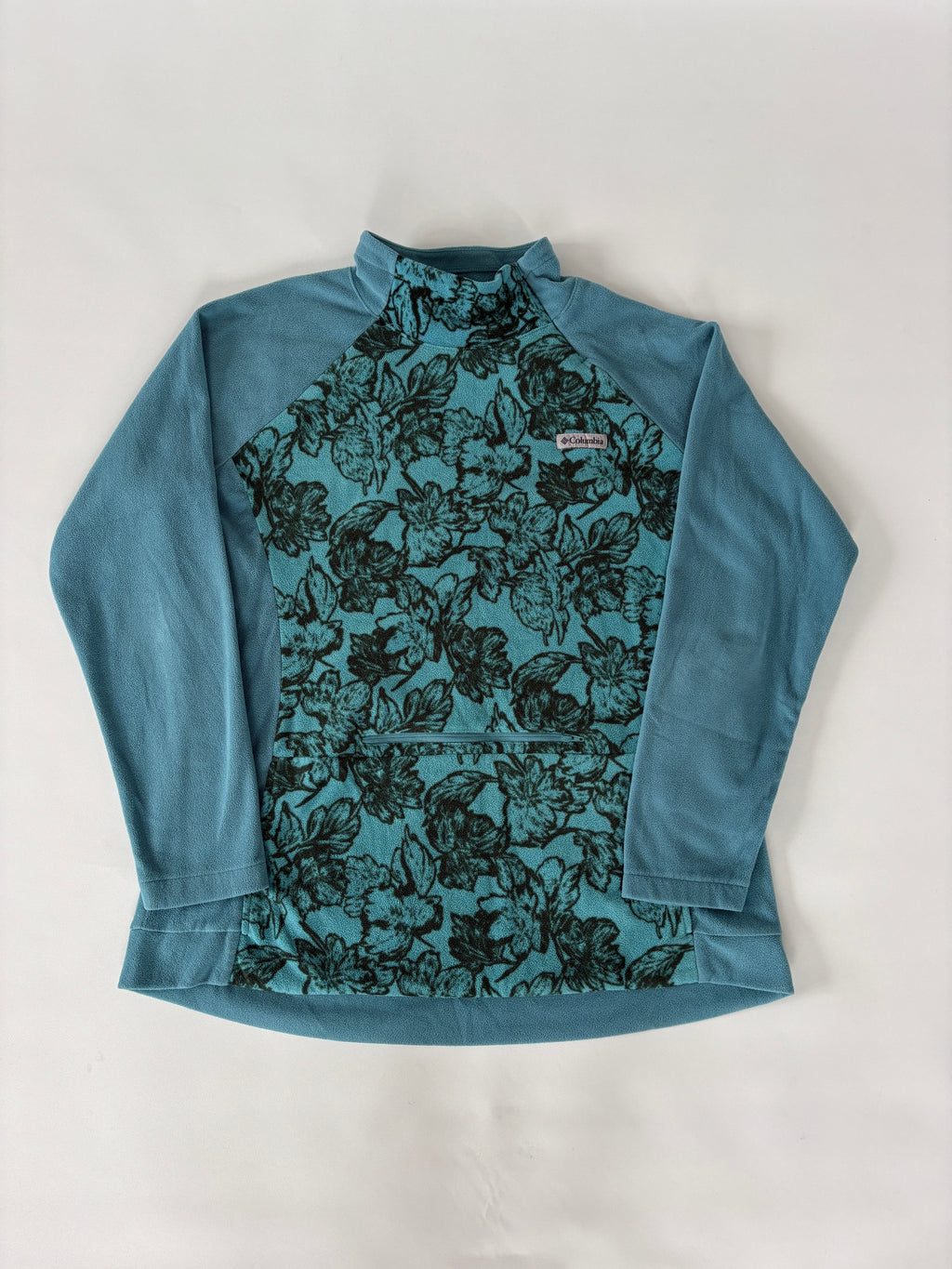 165 / Teal Columbia Fleece Mock Neck