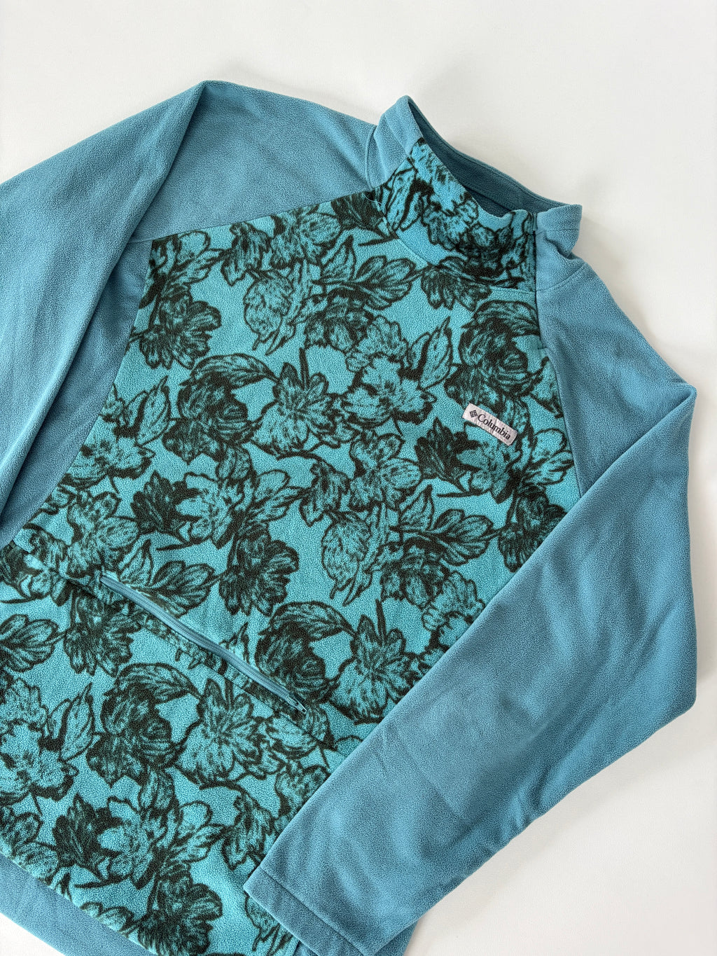 165 / Teal Columbia Fleece Mock Neck