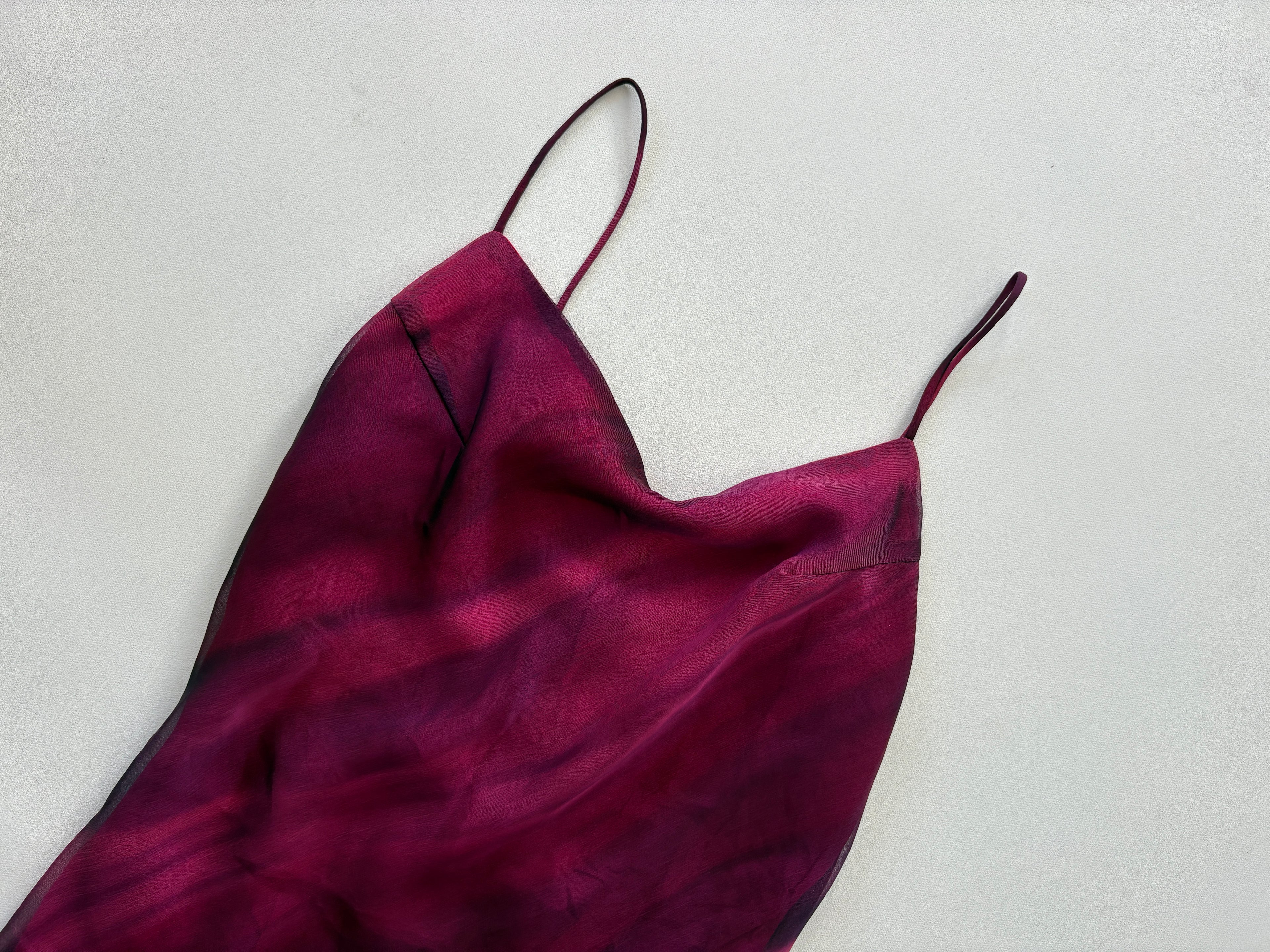 269 / Vintage Pink Sheer Asymmetircal Dress