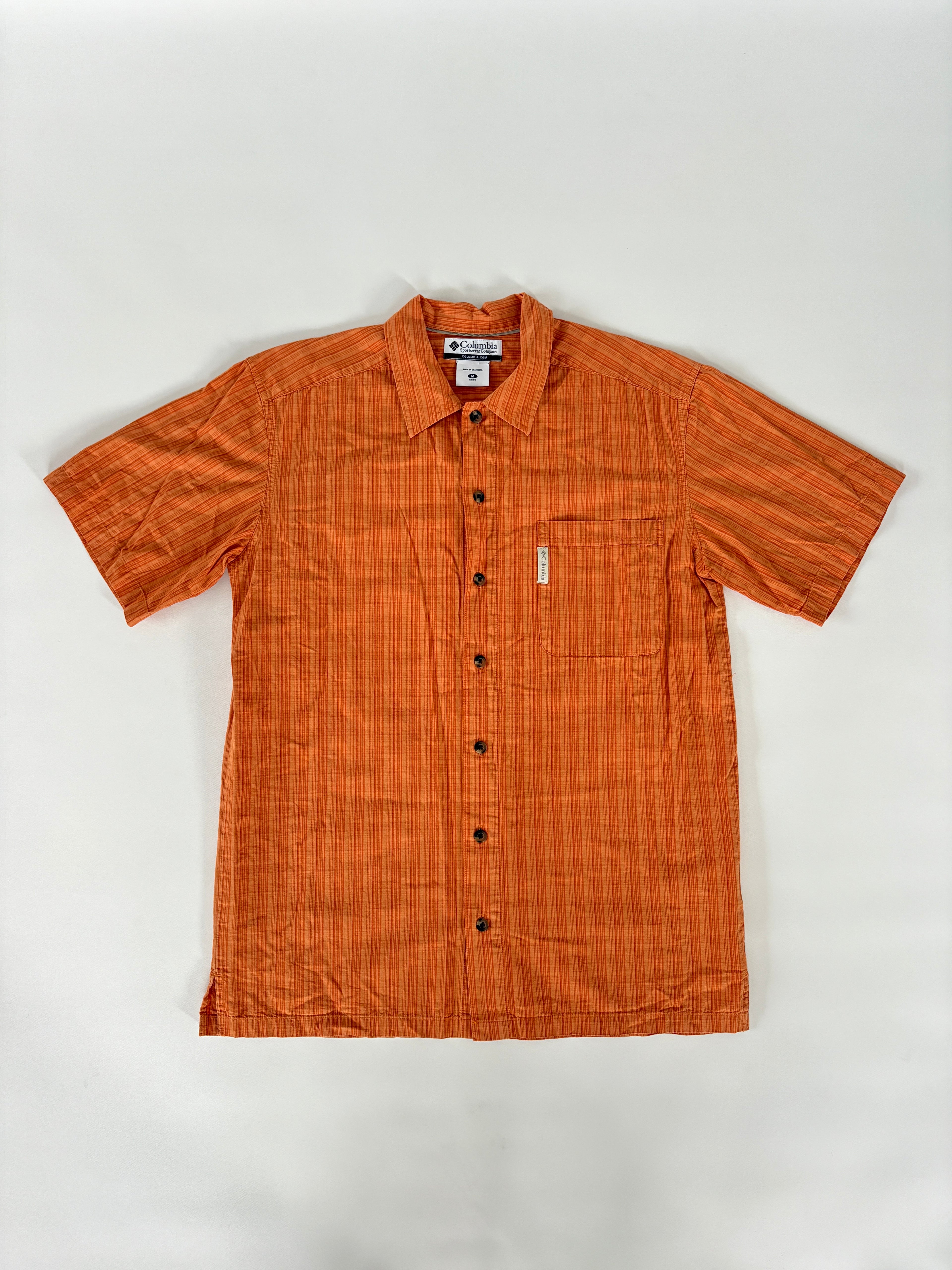 296 / Orange Columbia Short Sleeve Button Up Shirt