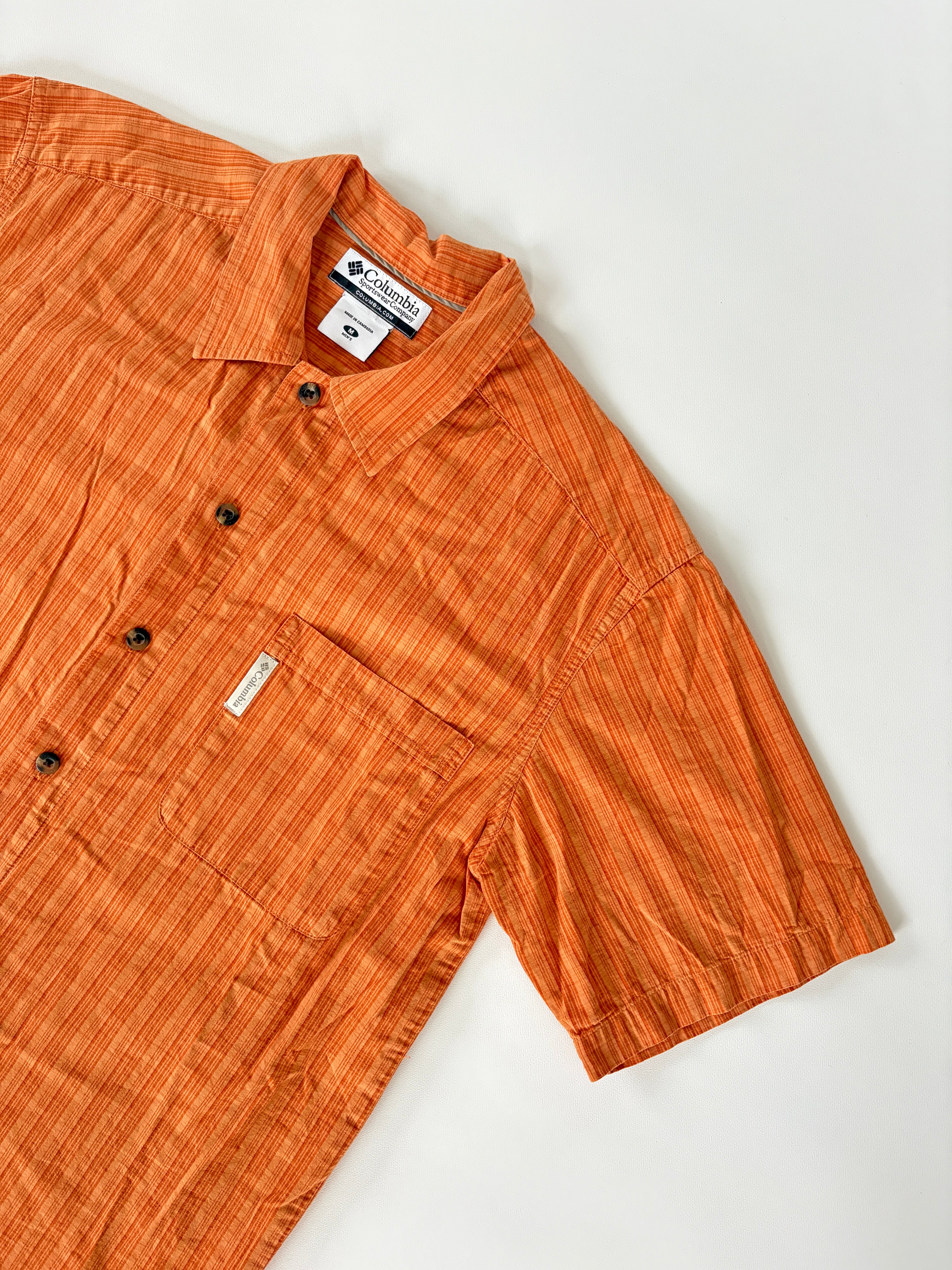 296 / Orange Columbia Short Sleeve Button Up Shirt