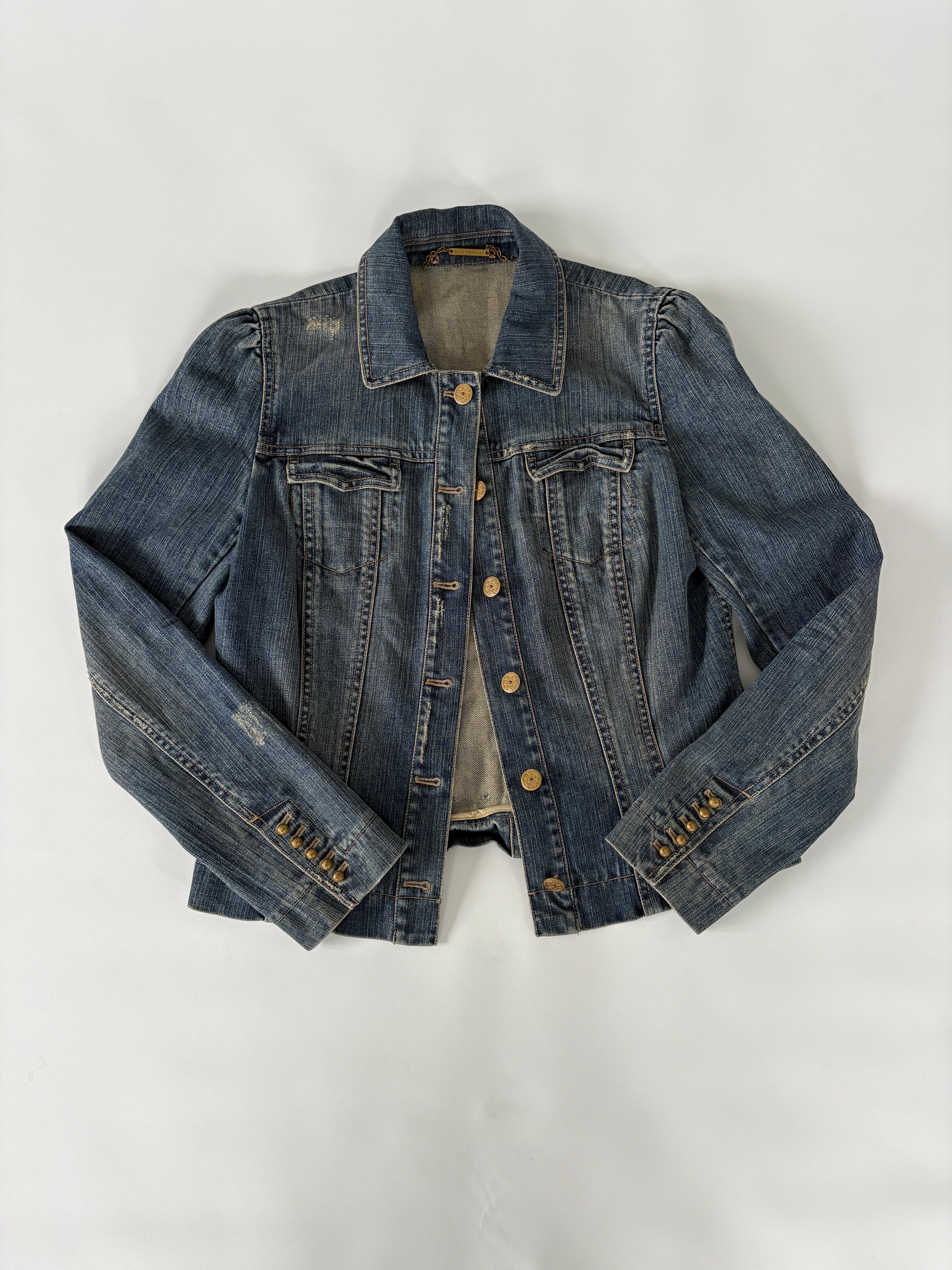 313 / Elie Tahari Denim Jacket w/ Button Detailing