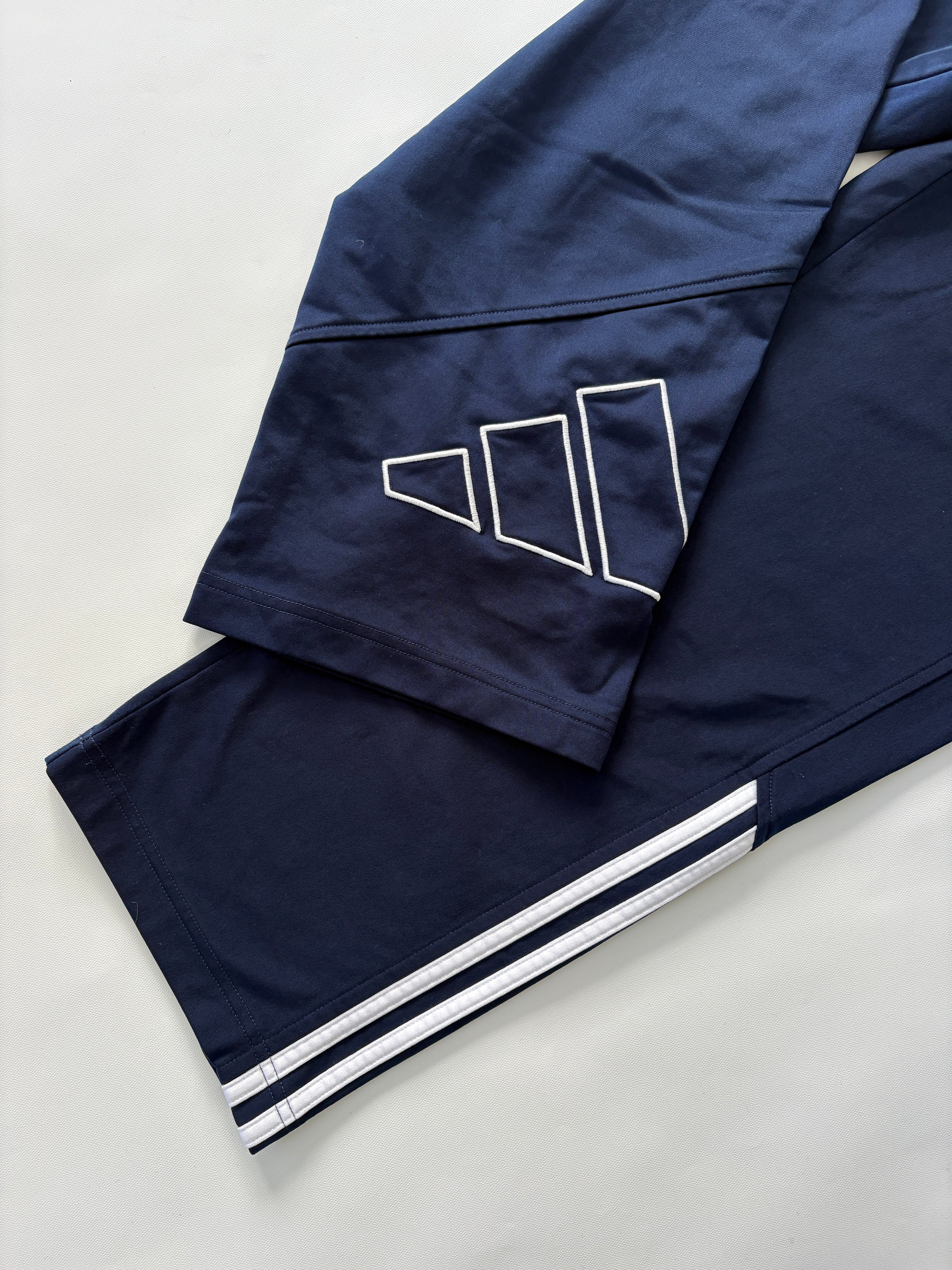 335 / Navy Adidas Trackpants w/ Large Logo Graphic