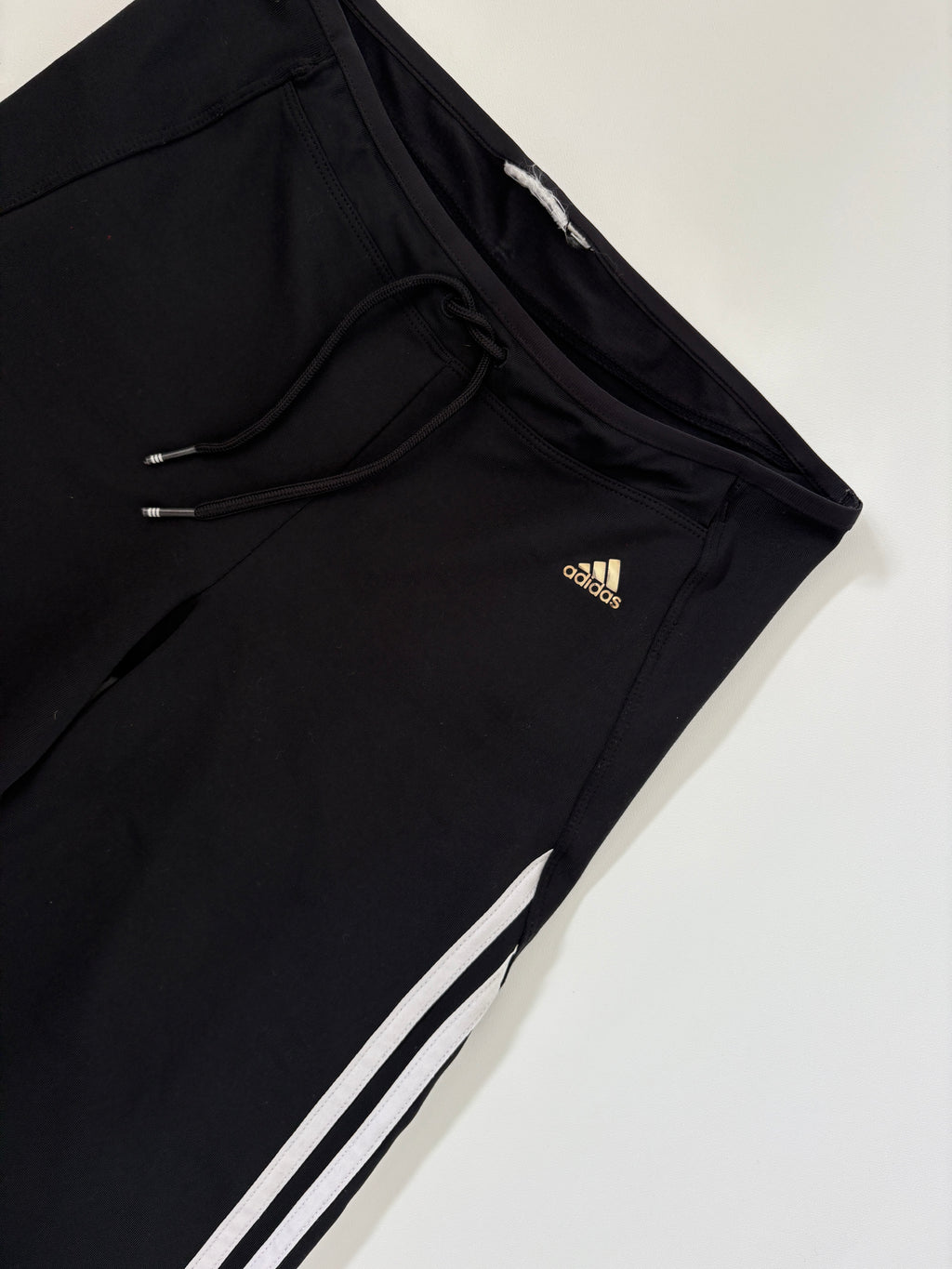 361 / Black Adidas Flares w/ Gold Loog