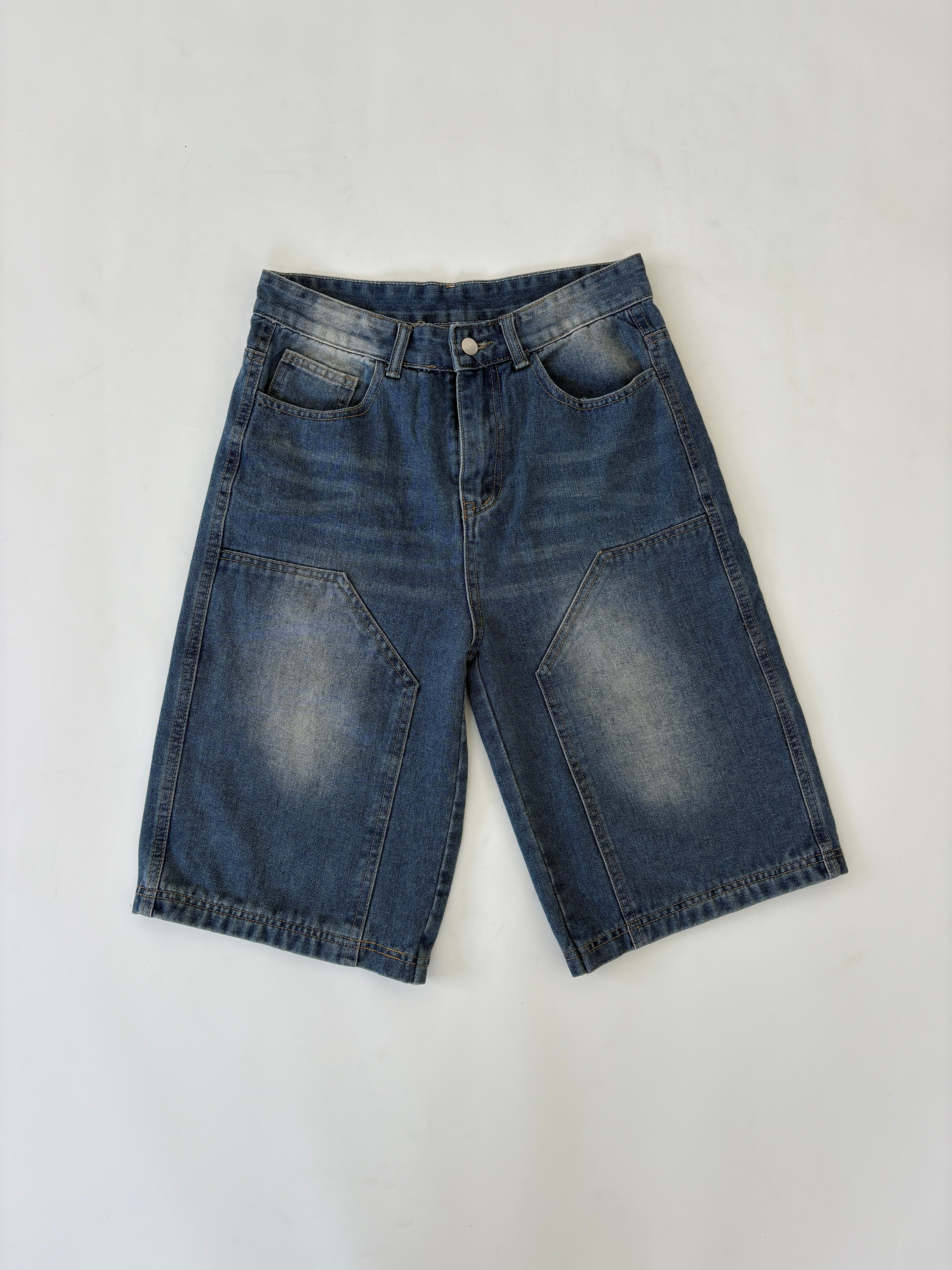 374 / Dark Denim Jorts w/ Patch Pockets