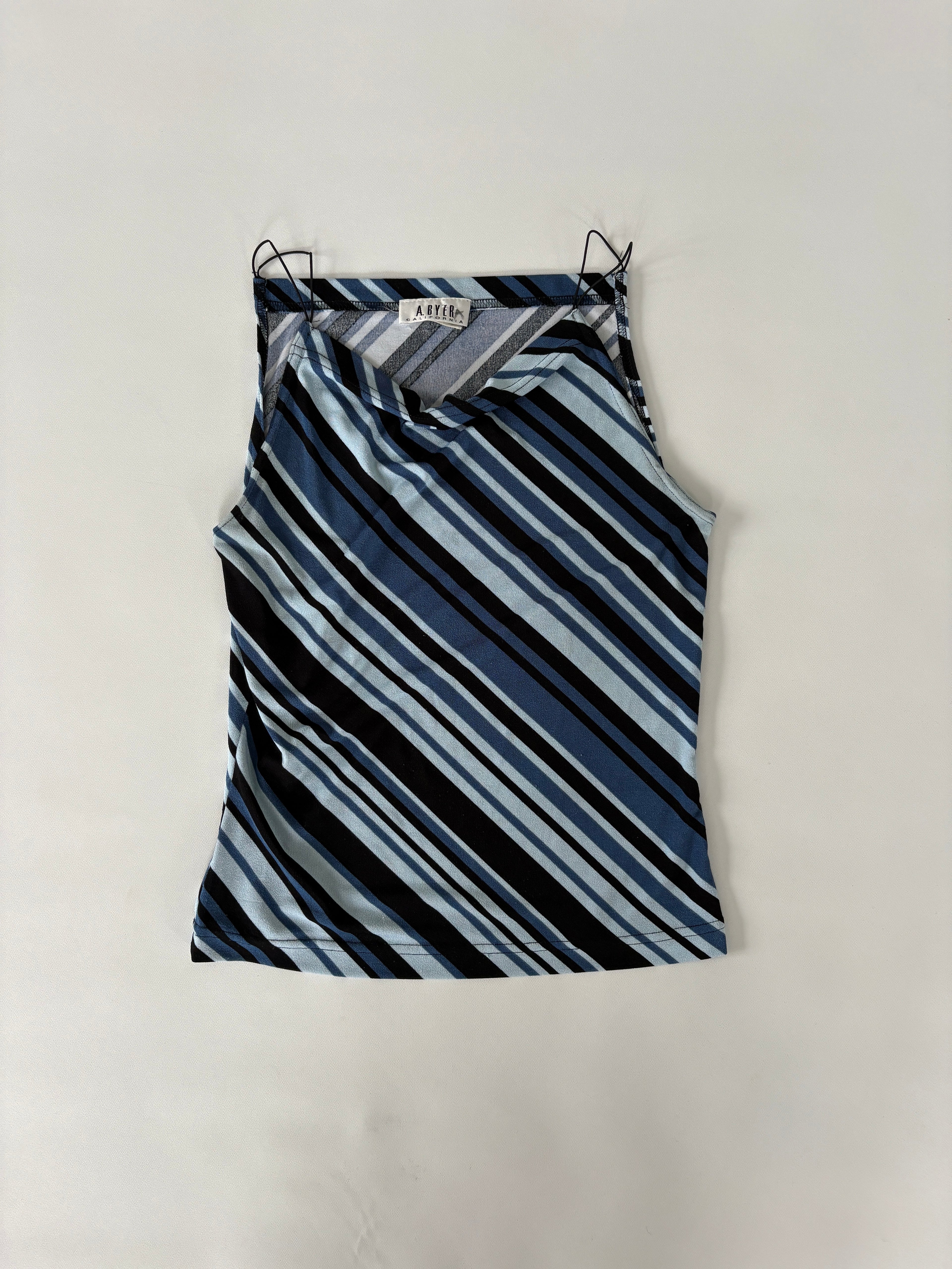 405 / Blue Vertical Striped Tank