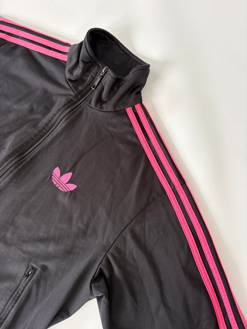 409 / Black Adidas Jacket w/ Hot Pink Detailing