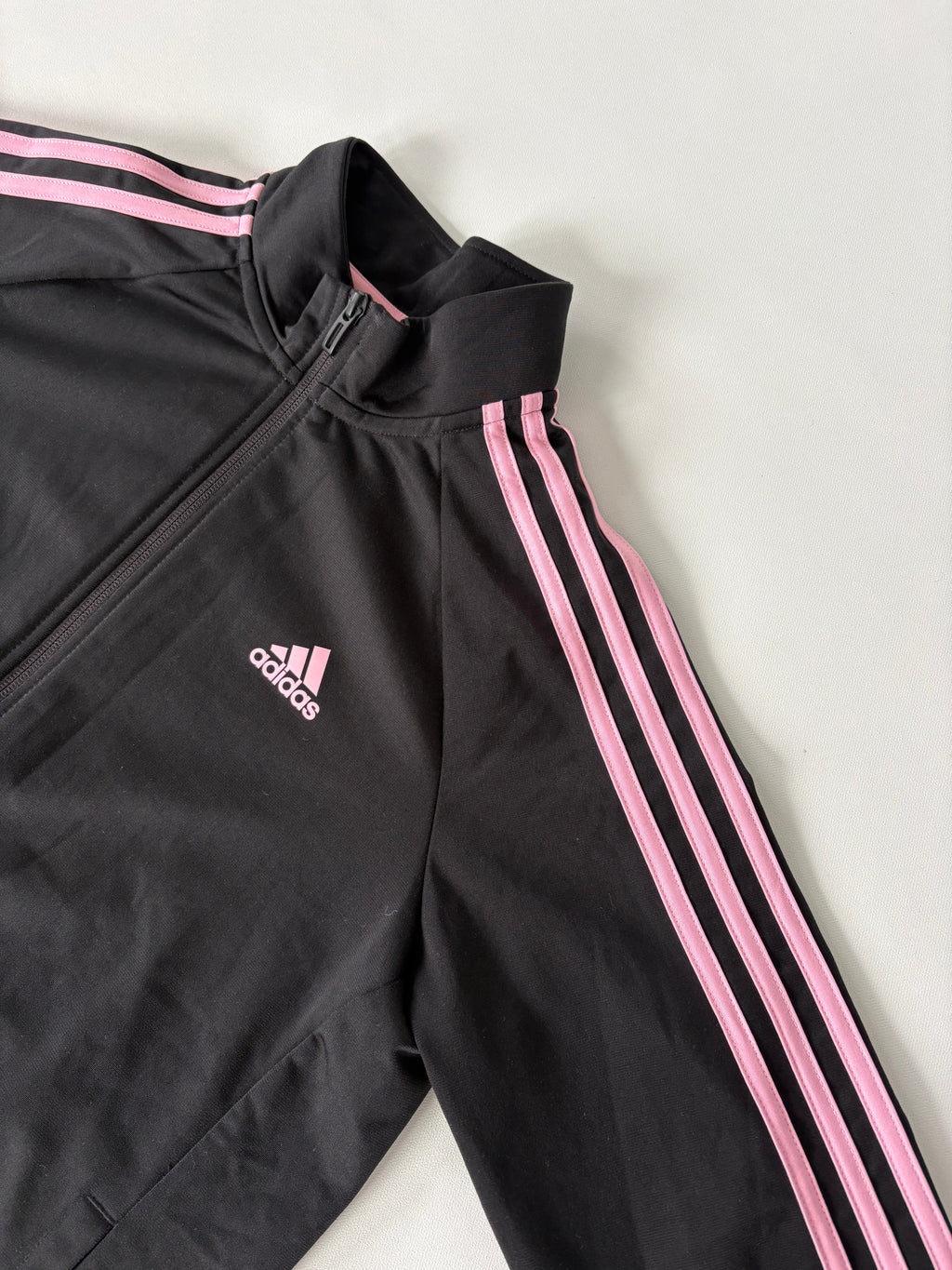 419 / Black Adidas Jacket w/ Light Pink Detailing