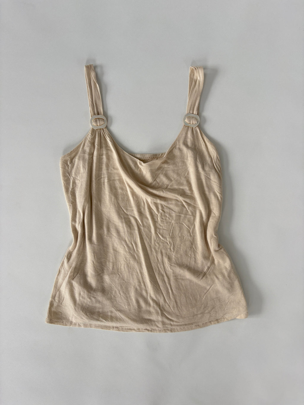 426 / Cream Tank w/ Shell Buckles