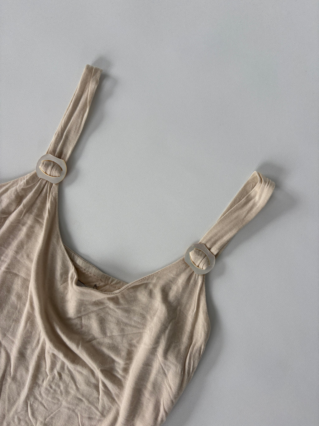 426 / Cream Tank w/ Shell Buckles