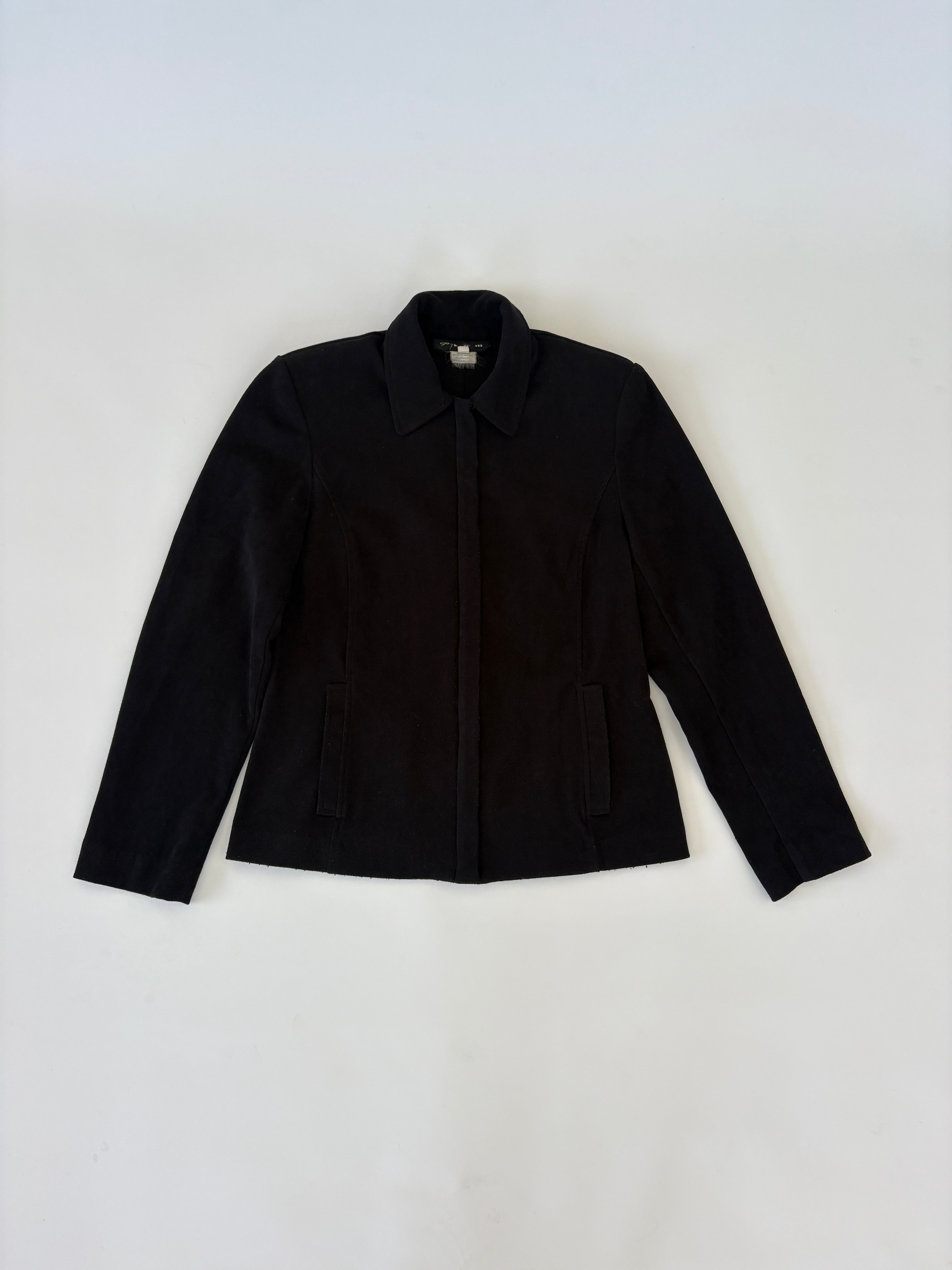 457 / Black Corduroy Zip Up Blazer