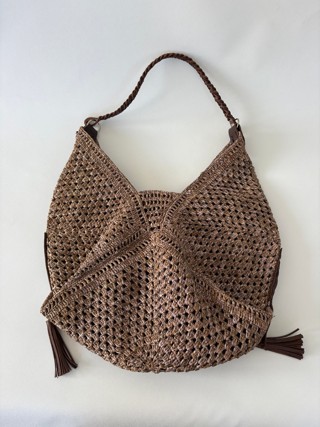 🔒 469 / Brown Cane Crescent Tote