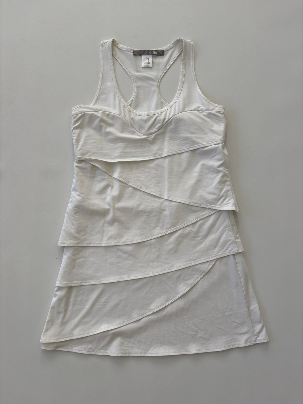 487 / White Vintage Tiered Dress