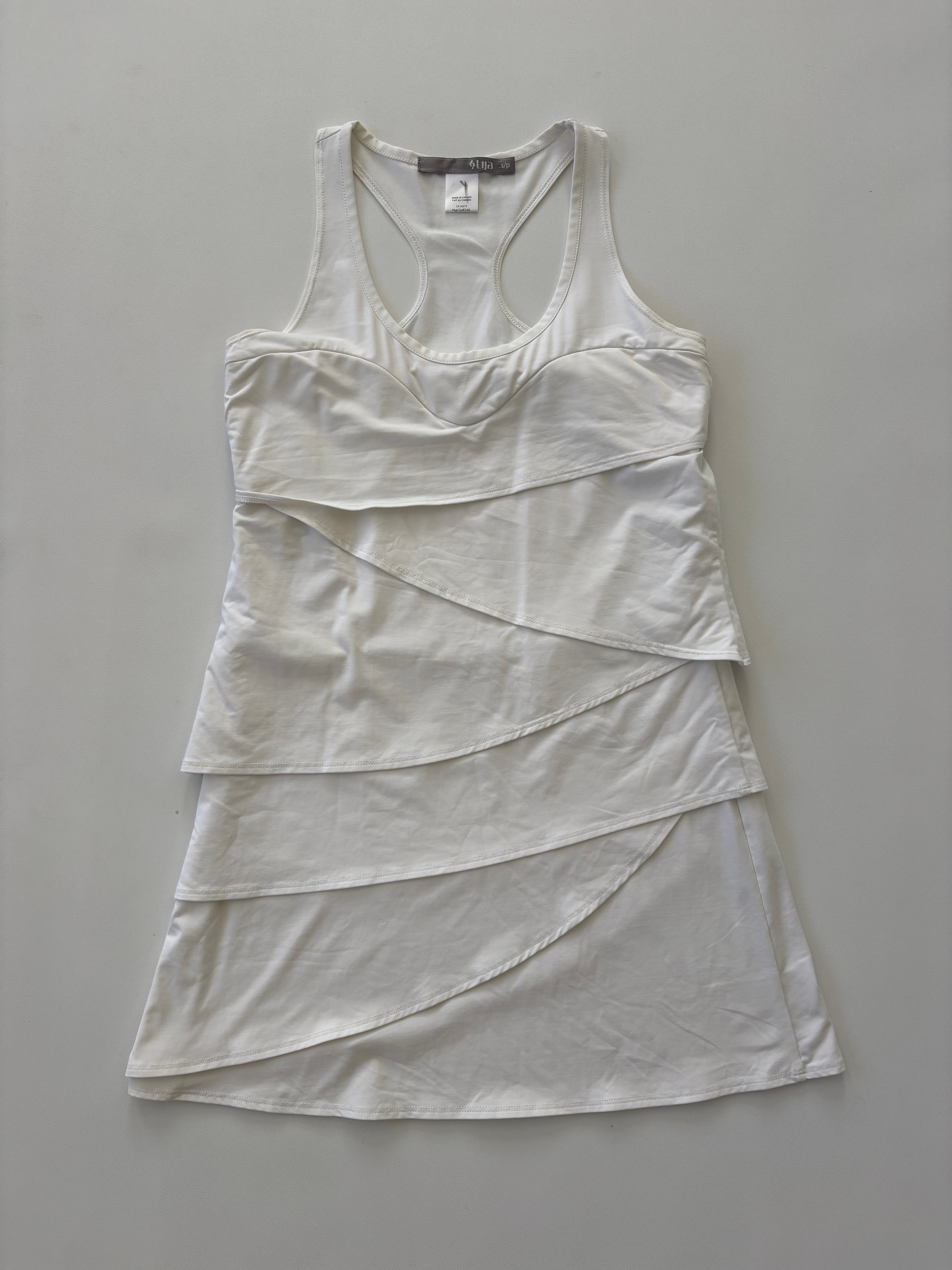 487 / White Vintage Tiered Dress