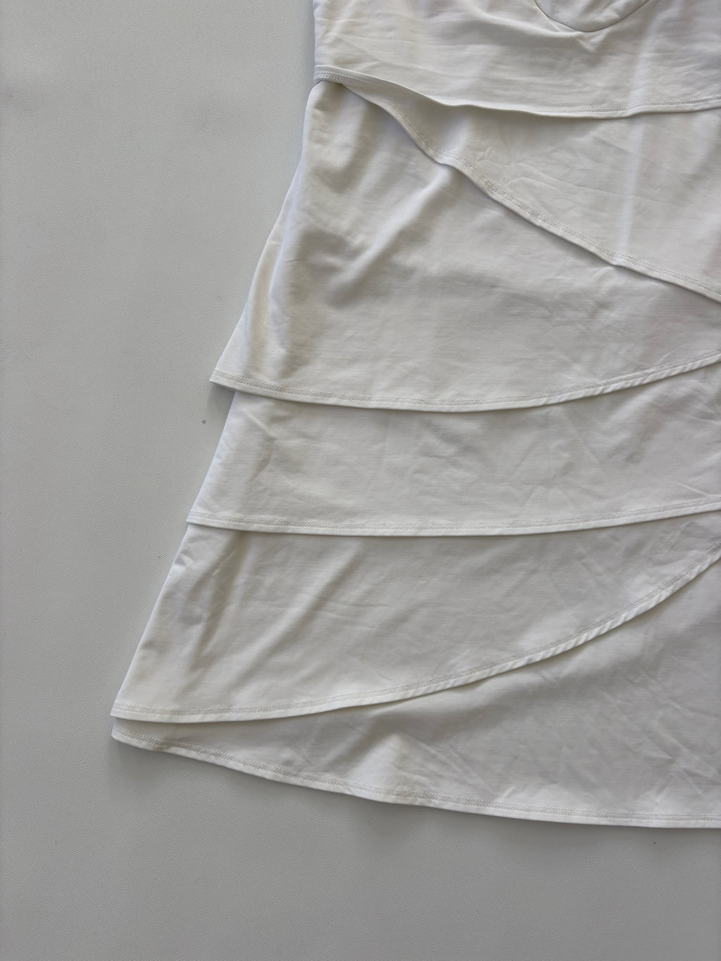 487 / White Vintage Tiered Dress