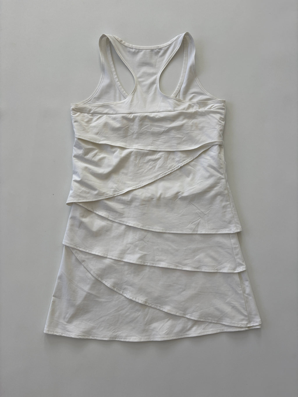487 / White Vintage Tiered Dress