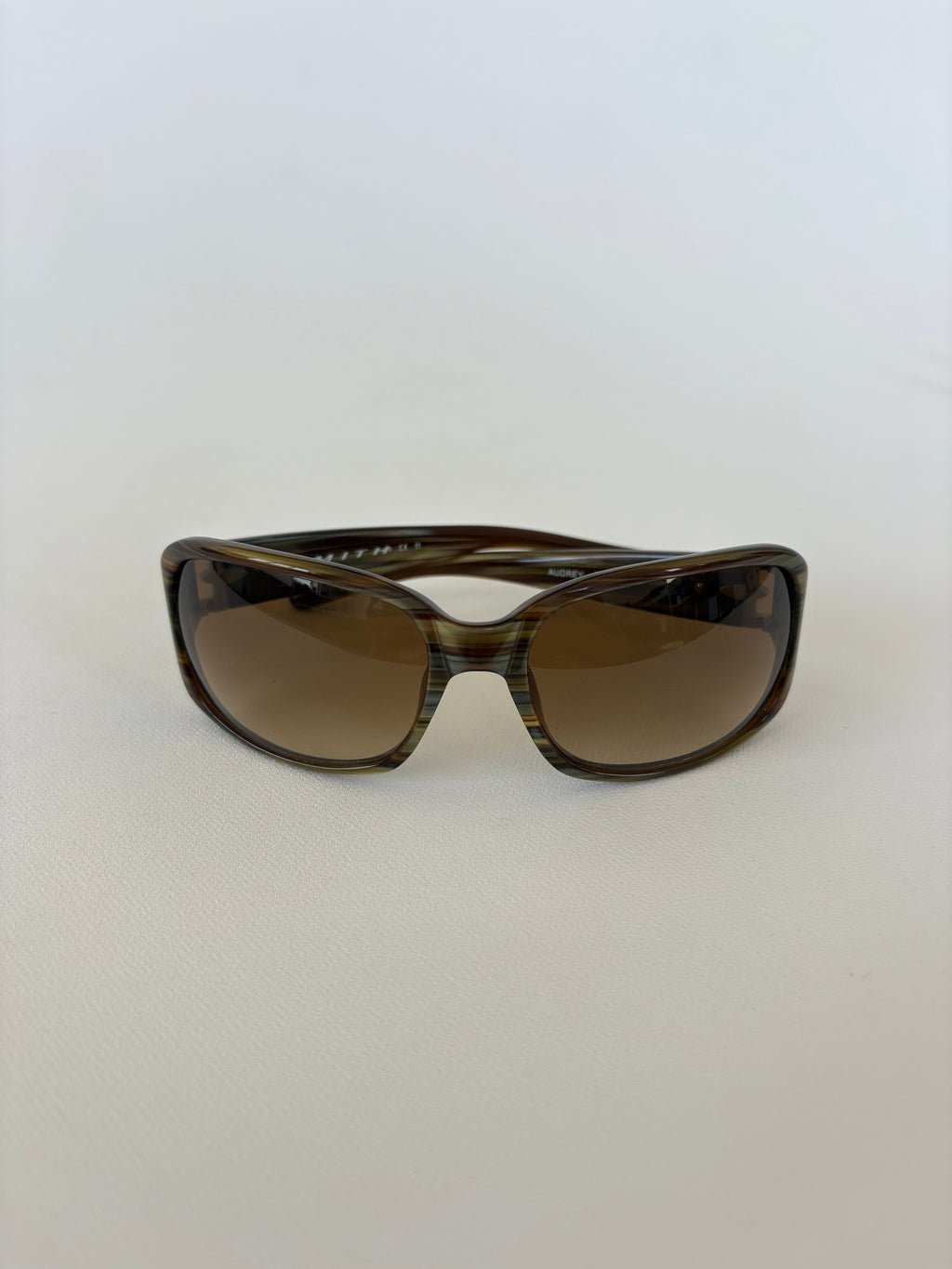 524 / Brown & Green Striped Sunglasses