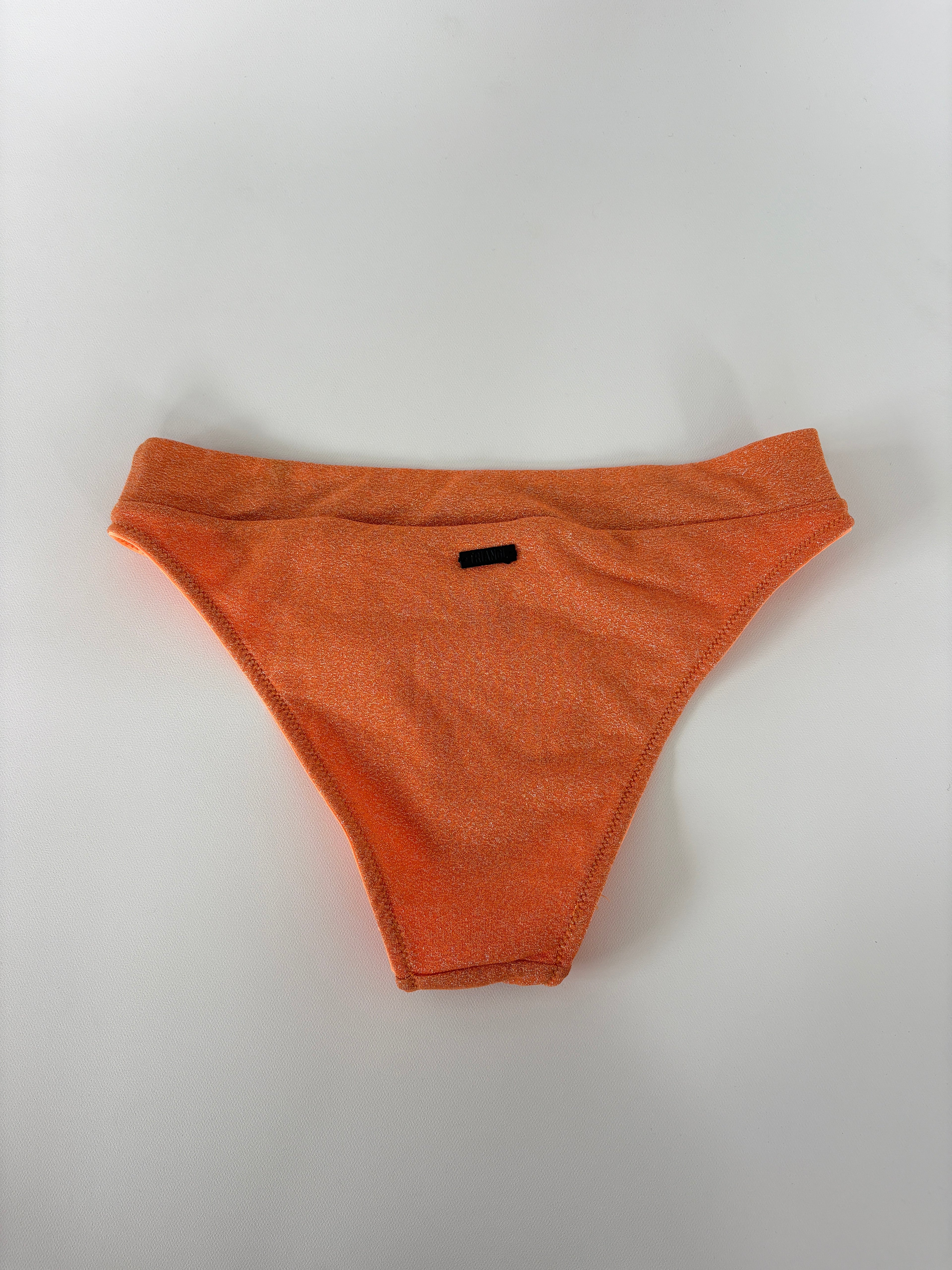 541 / Orange Sparkly Triangl Bikini Set