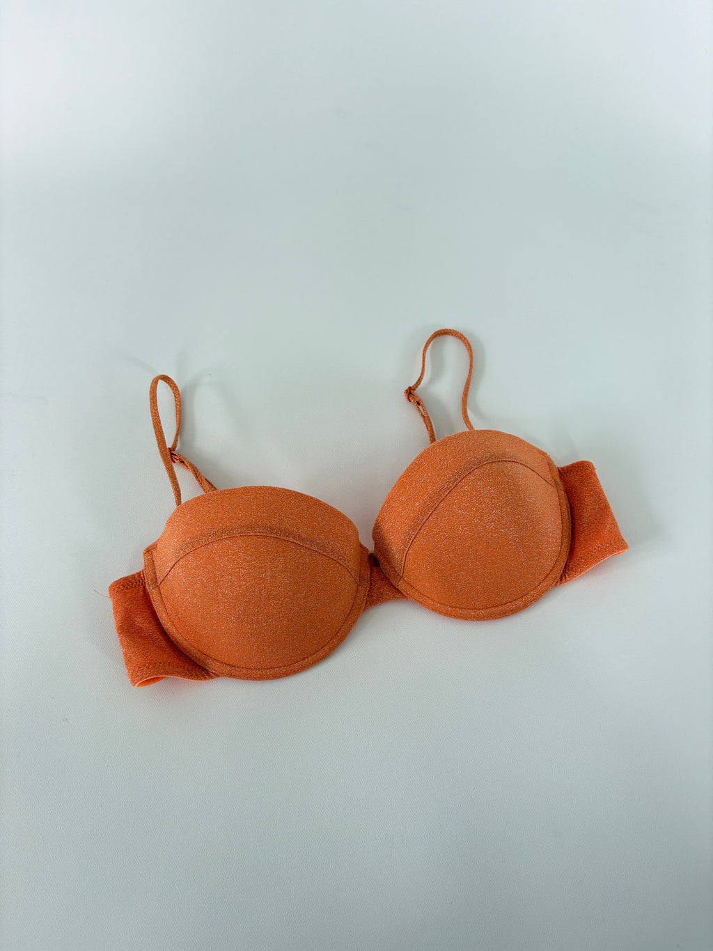 541 / Orange Sparkly Triangl Bikini Set