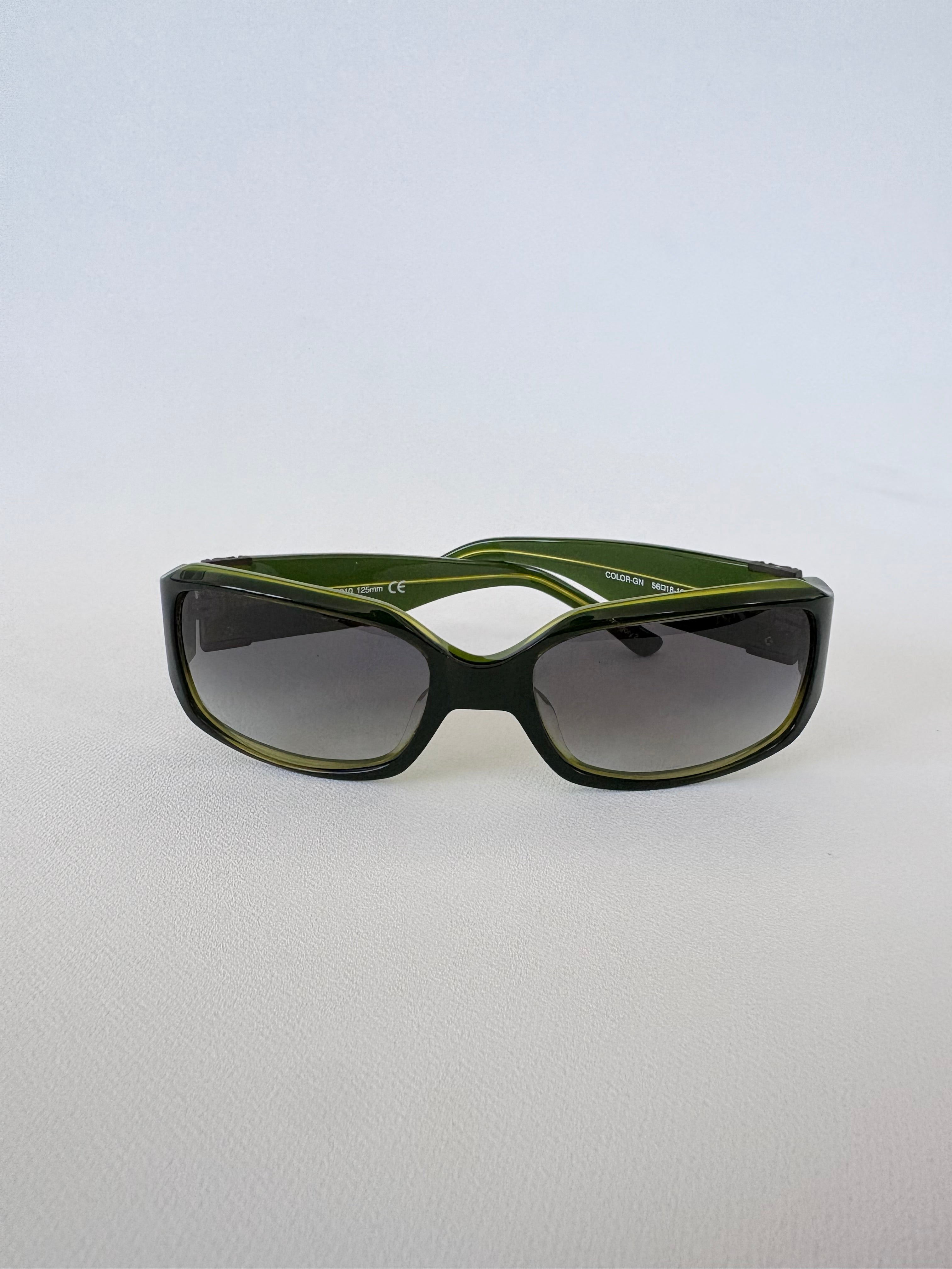 552 / Two-Tone Green Sunglasses