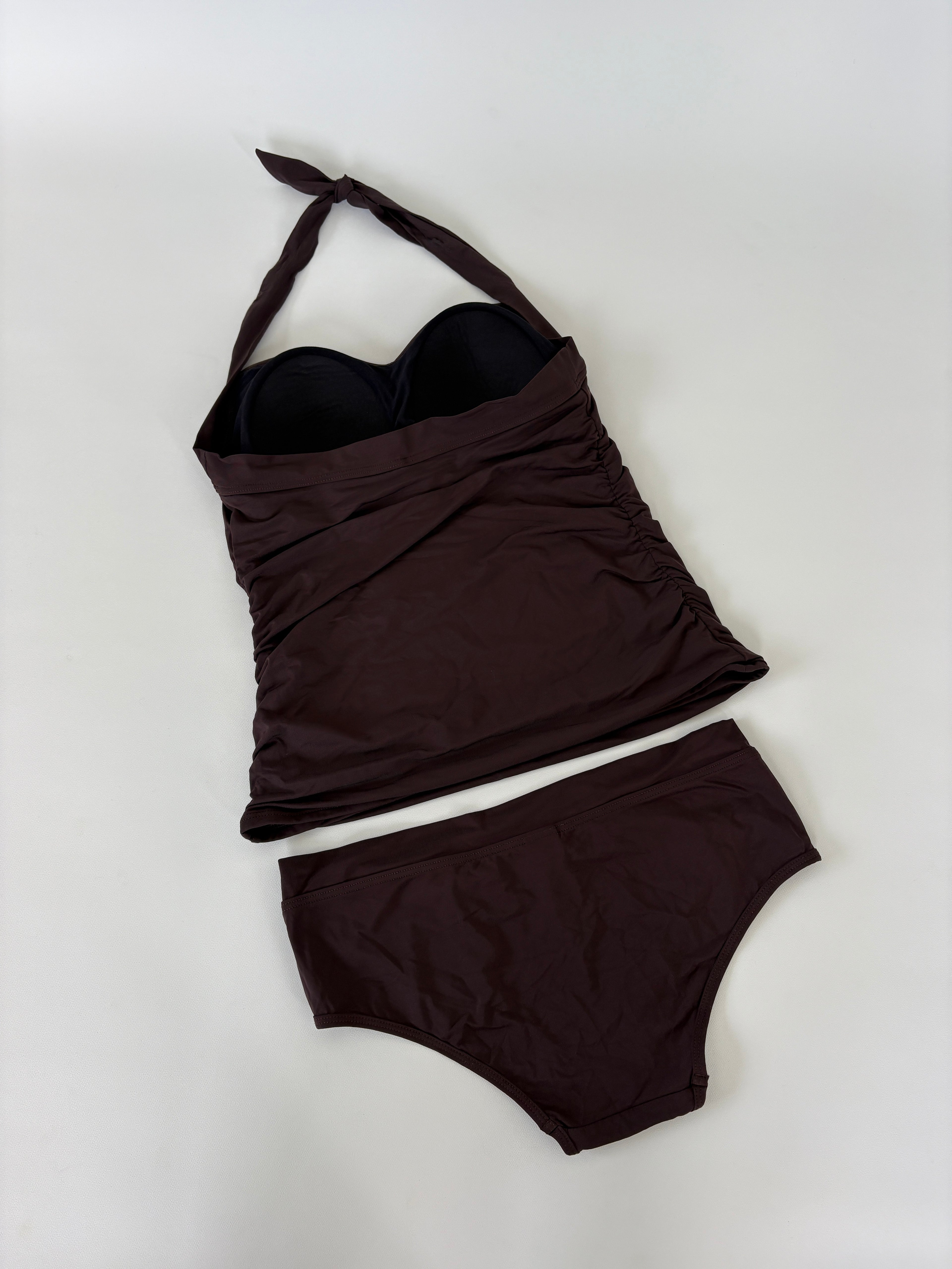 603 / Brown Jets Tankini Set