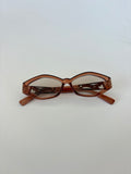 🔒 614 / Light Brown Sunglasses w/ Tiger Arm Detail