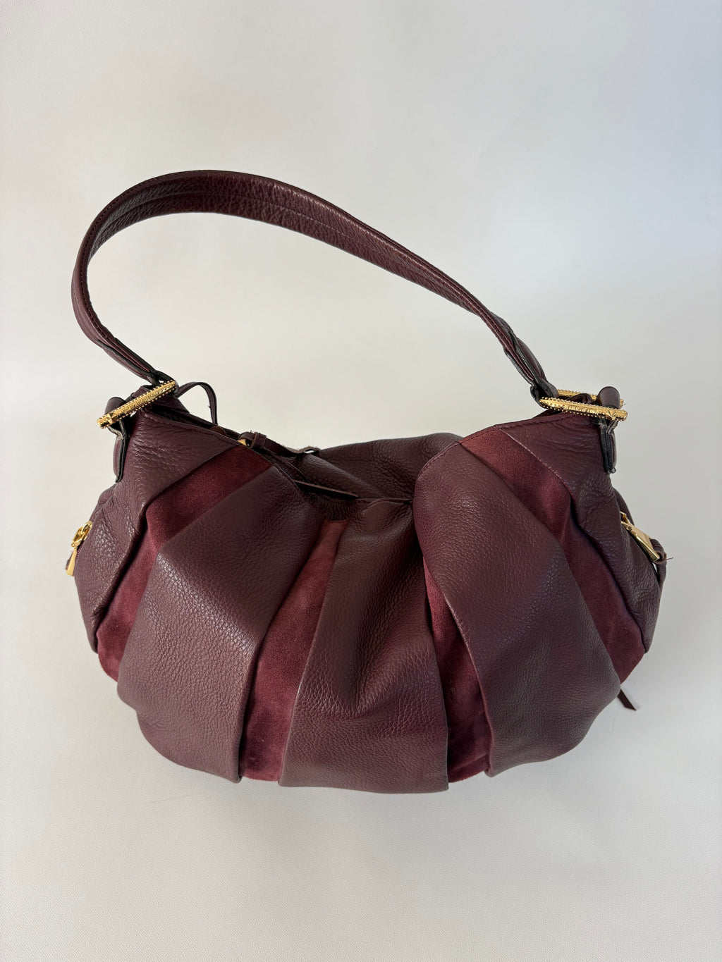 🔒 620 / Purple Leather Cresent Slouchy Shoulder Bag
