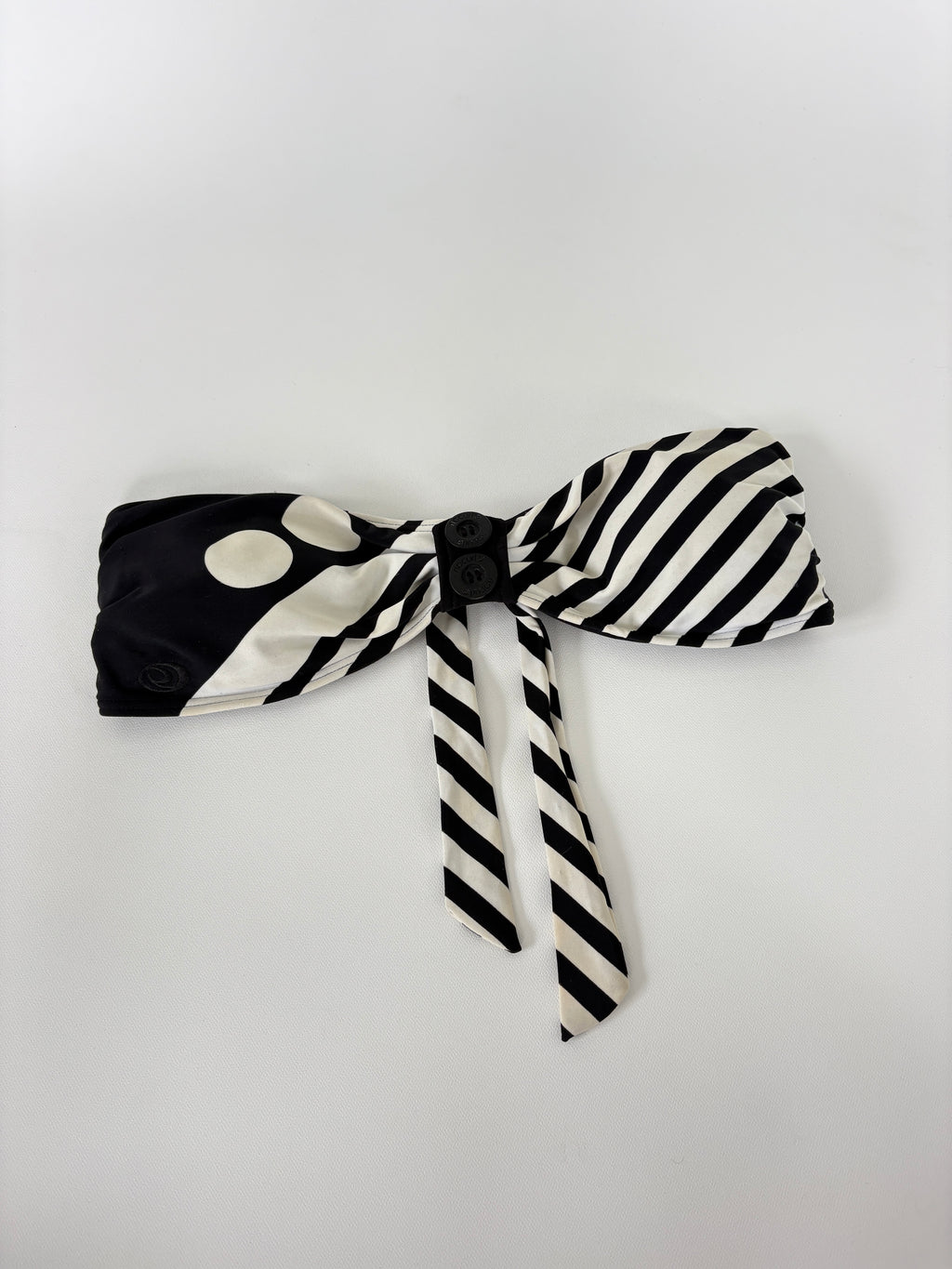 628 / Black & White Ripcurl Bandeau Bikini Top