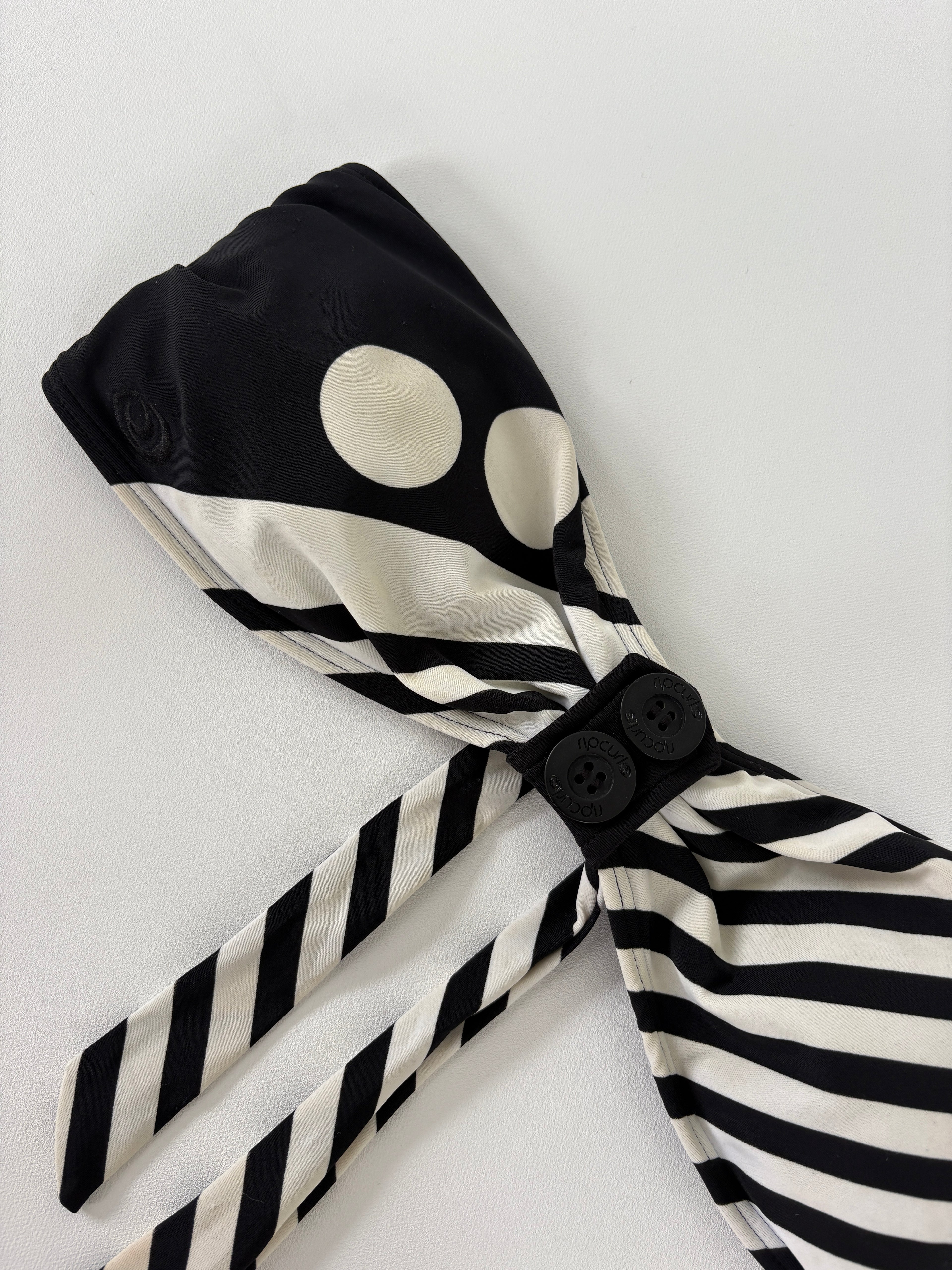 628 / Black & White Ripcurl Bandeau Bikini Top