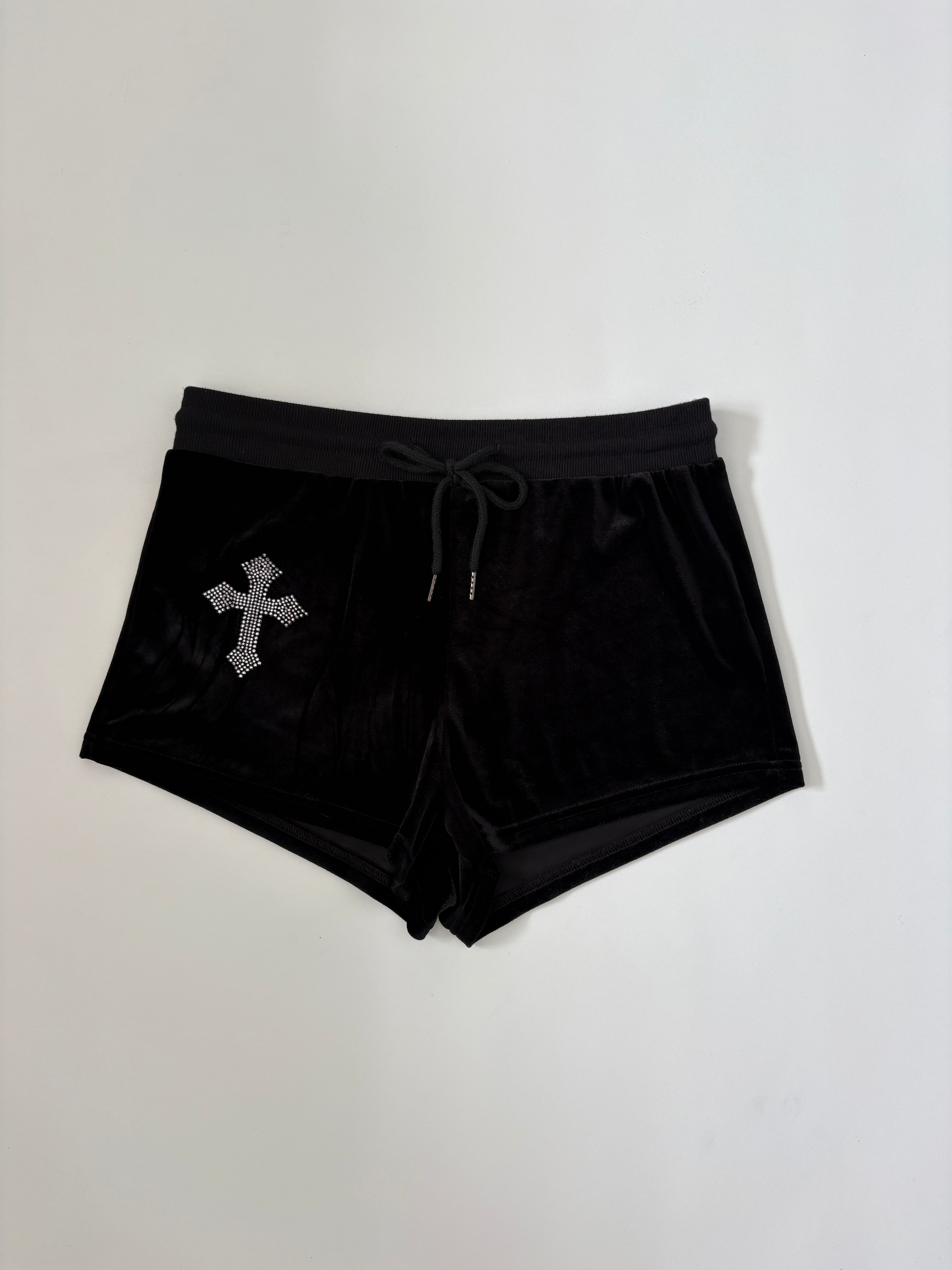 726 / Velvet Shorts w/ Cross