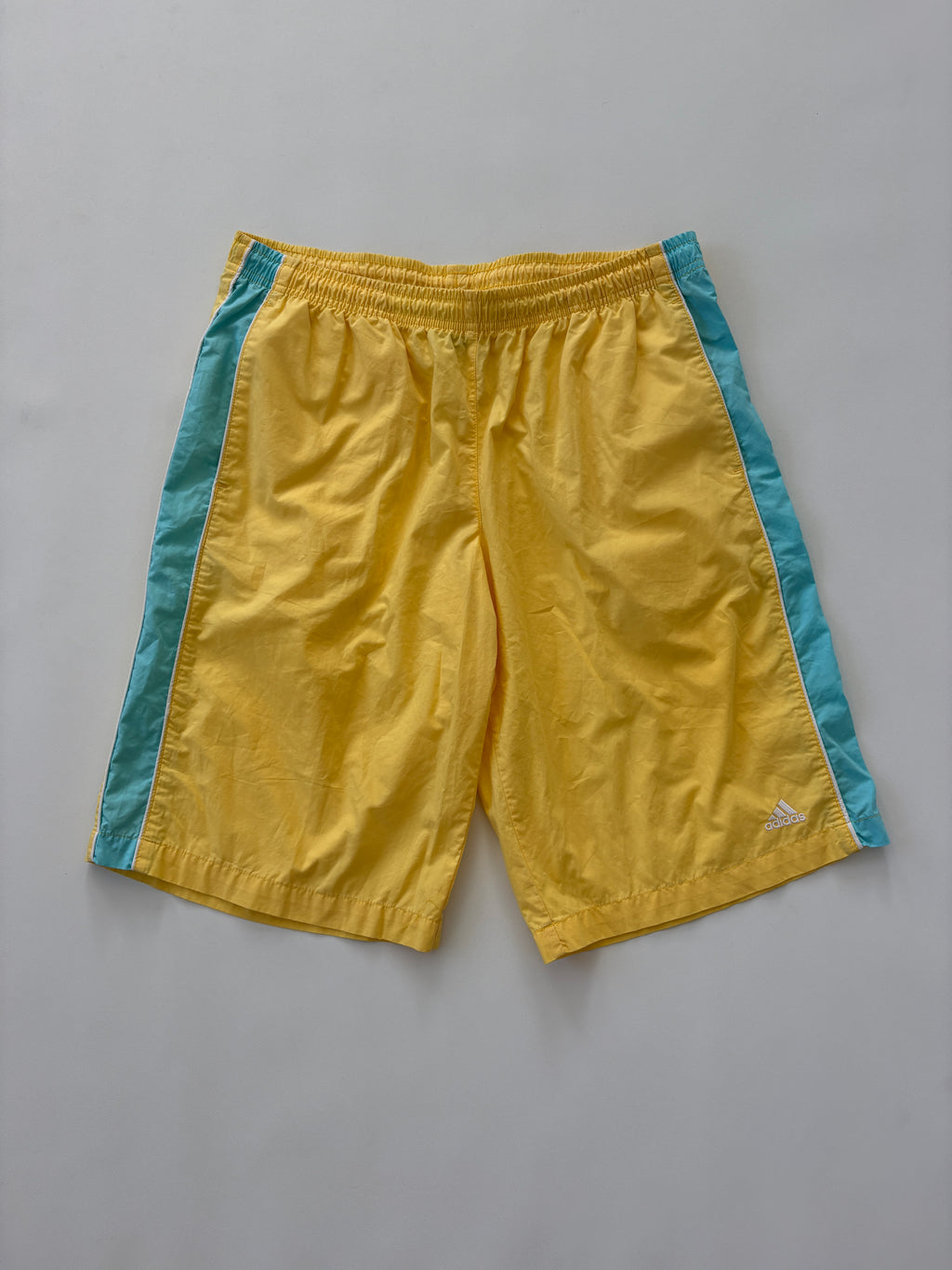 801 / Adidas Yellow & Blue Baggy Shorts