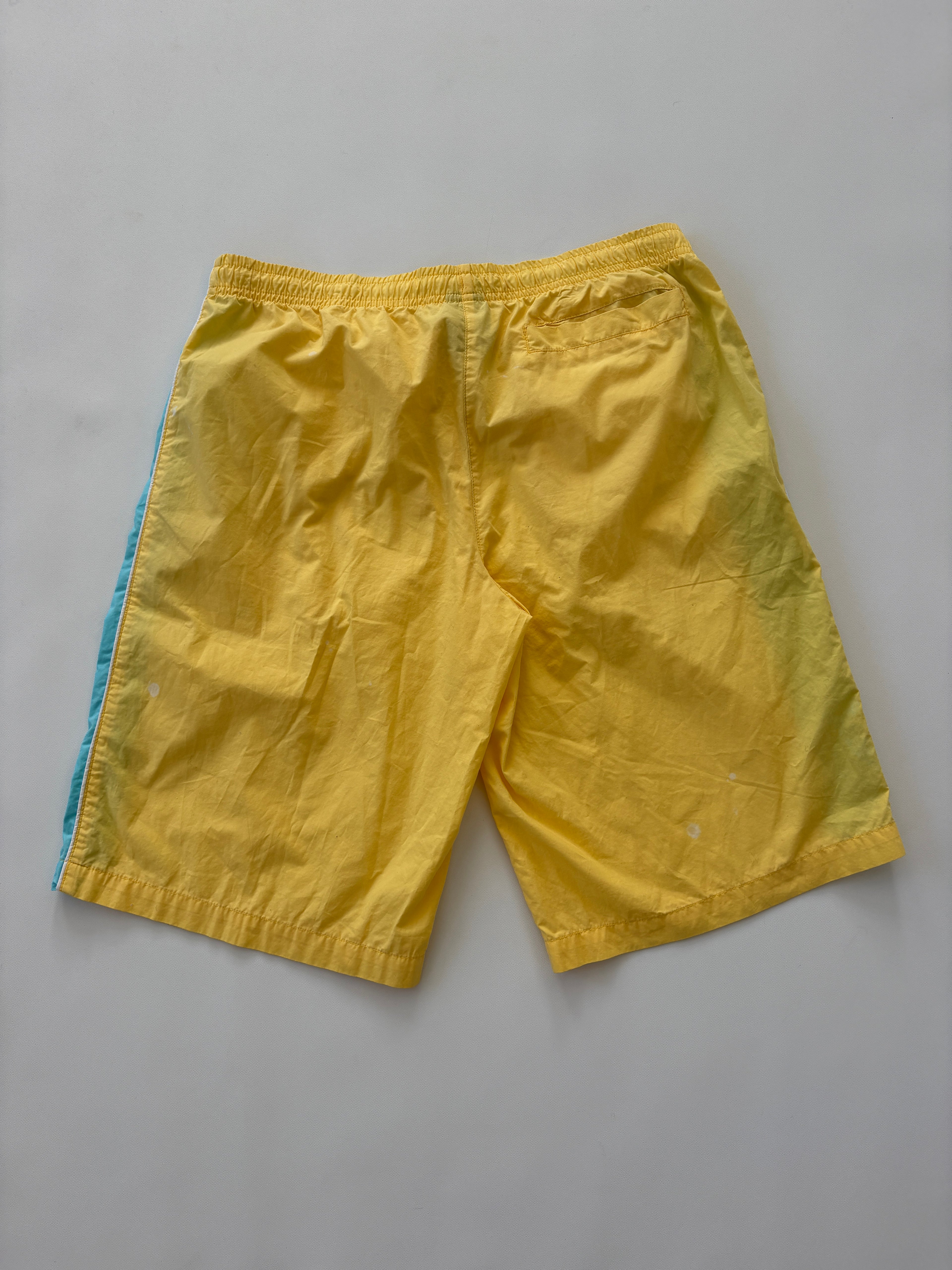 801 / Adidas Yellow & Blue Baggy Shorts