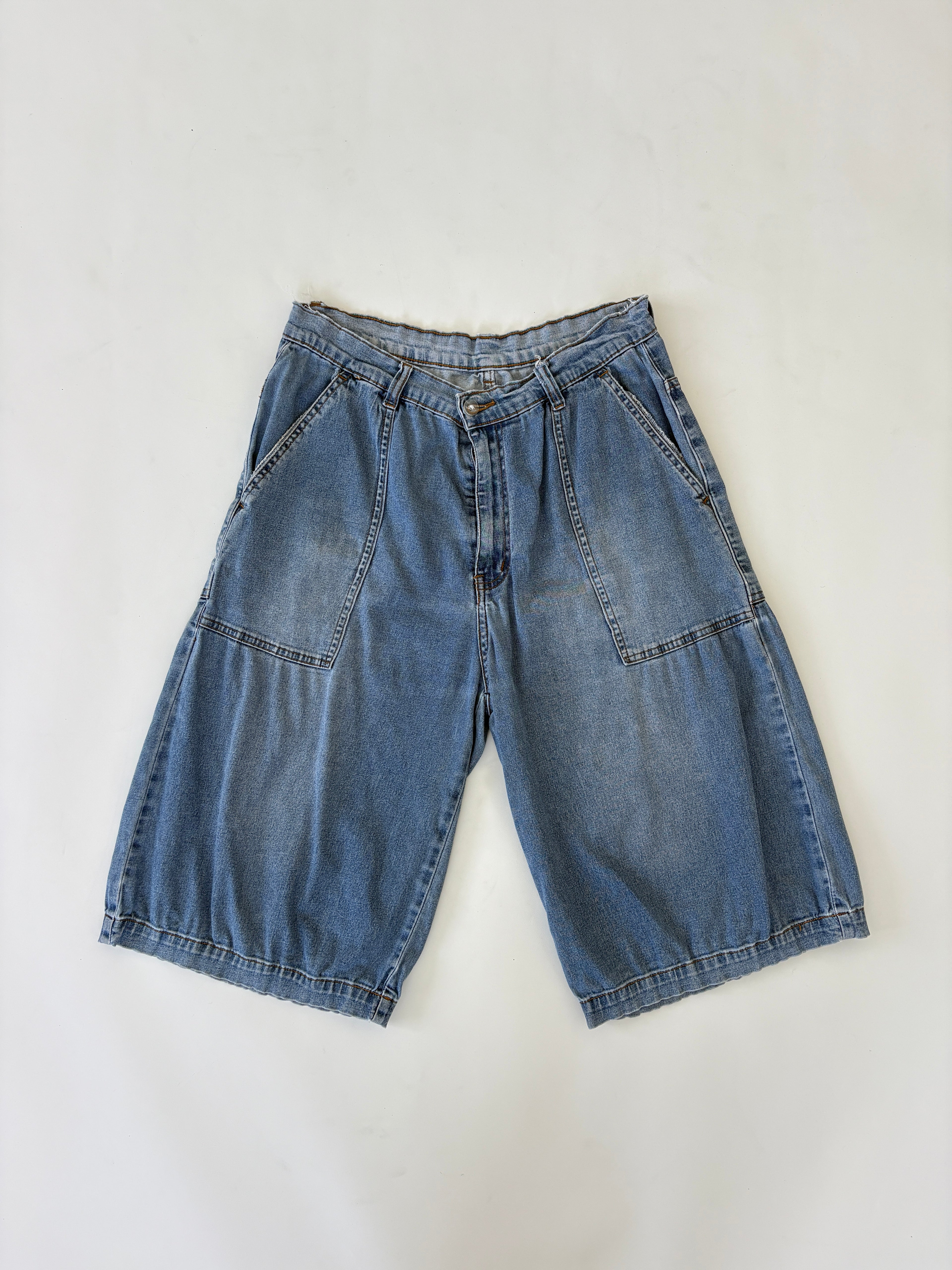 860 / Baggy Denim Jorts w/ Adjustable Waistband