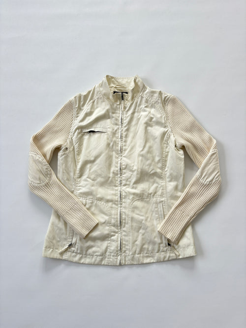 1020 / Cream Jacket w/ Spray Vest & Ribbed Sleeves