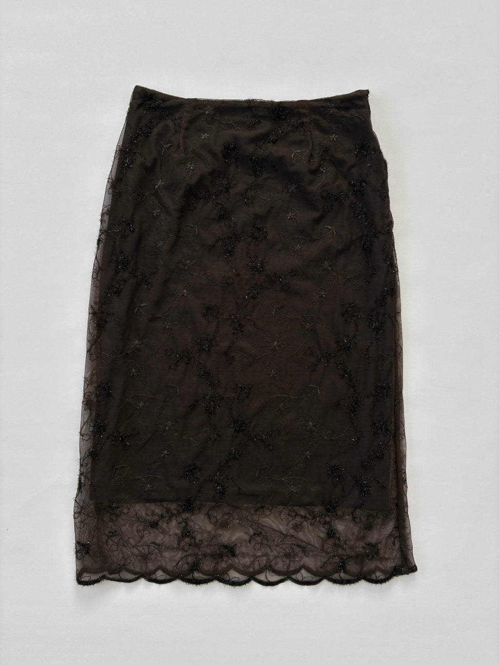 1029 / Vintage Ojay Brown Beaded Skirt