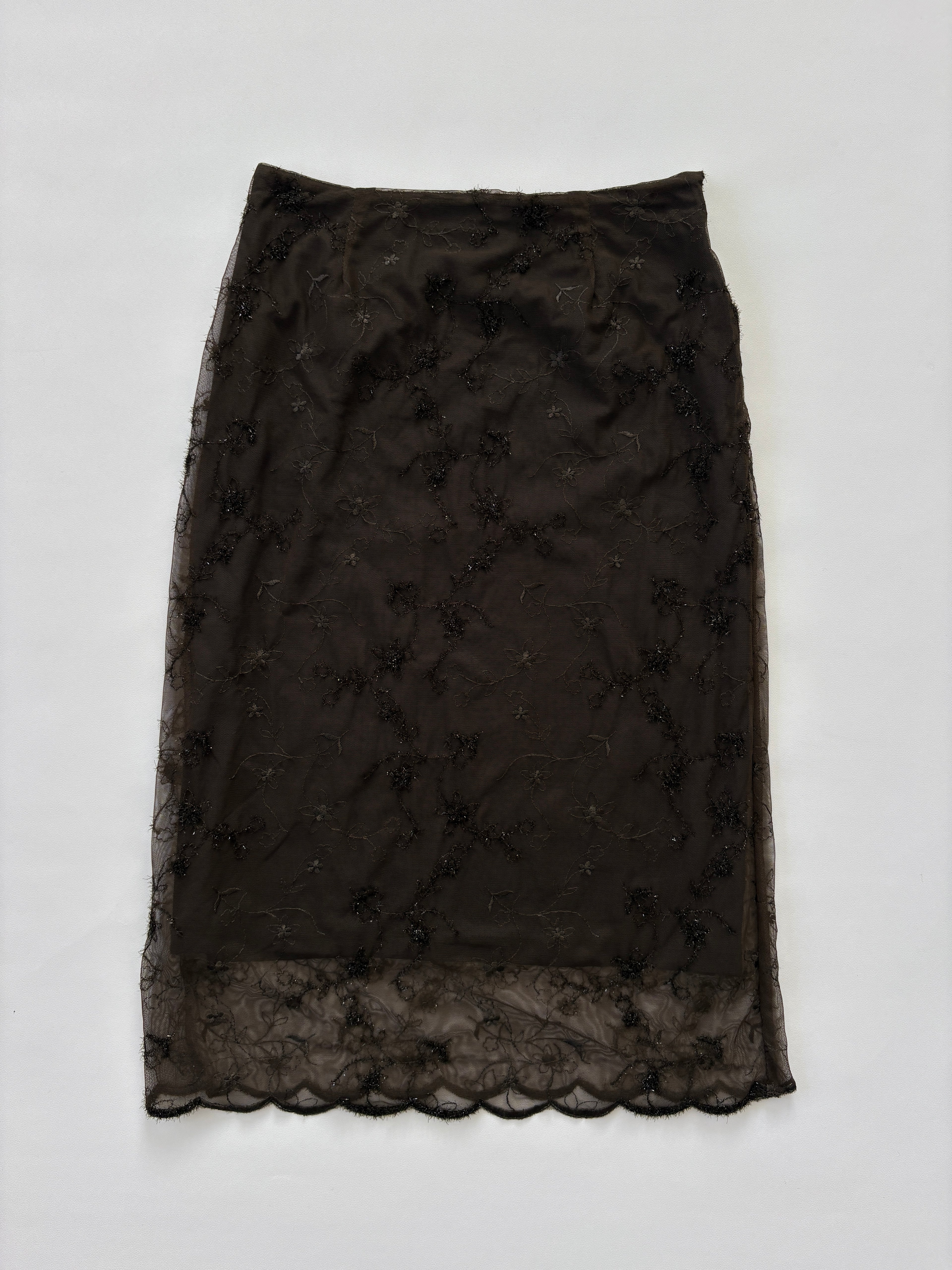 1029 / Vintage Ojay Brown Beaded Skirt