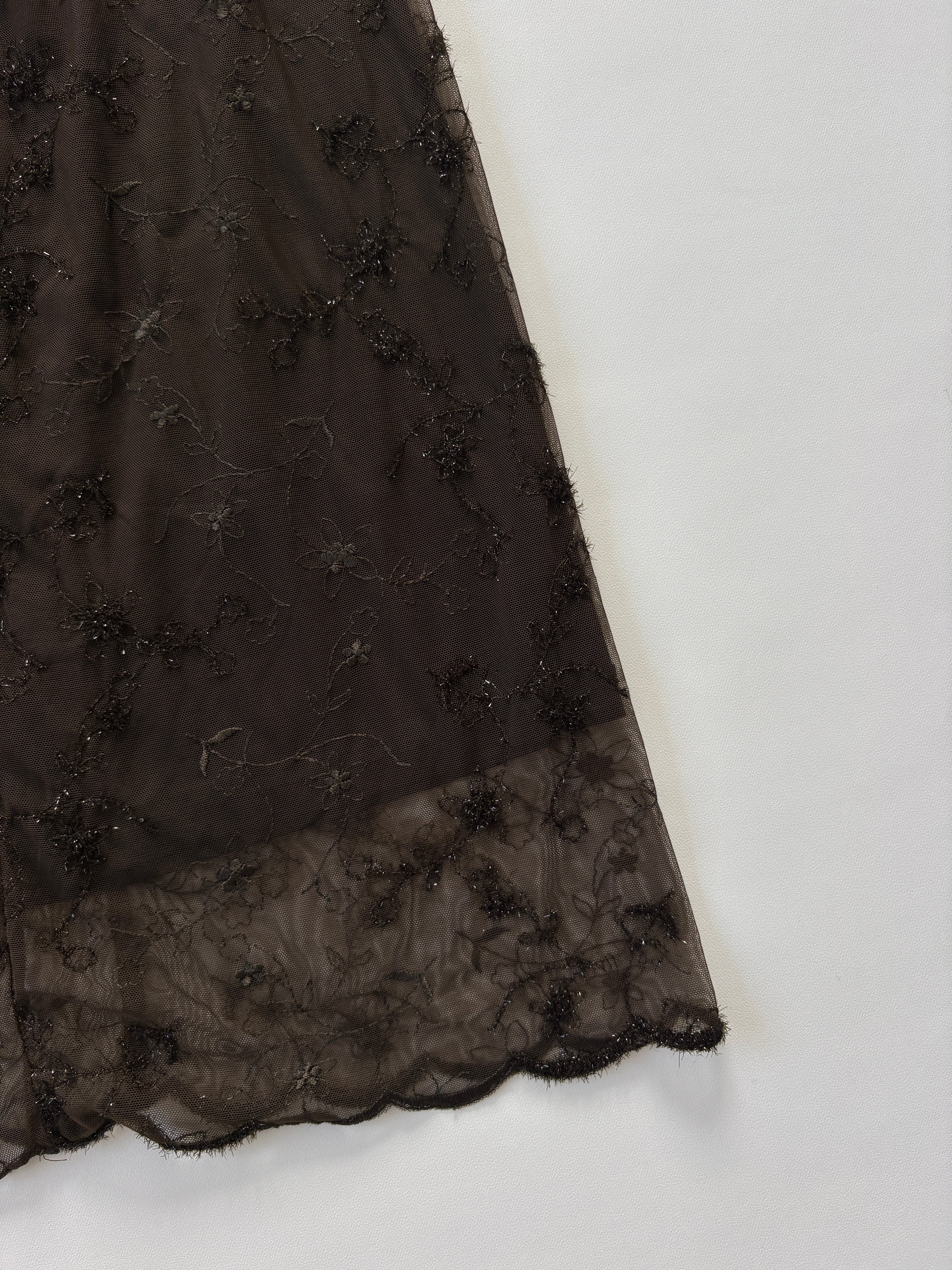 1029 / Vintage Ojay Brown Beaded Skirt