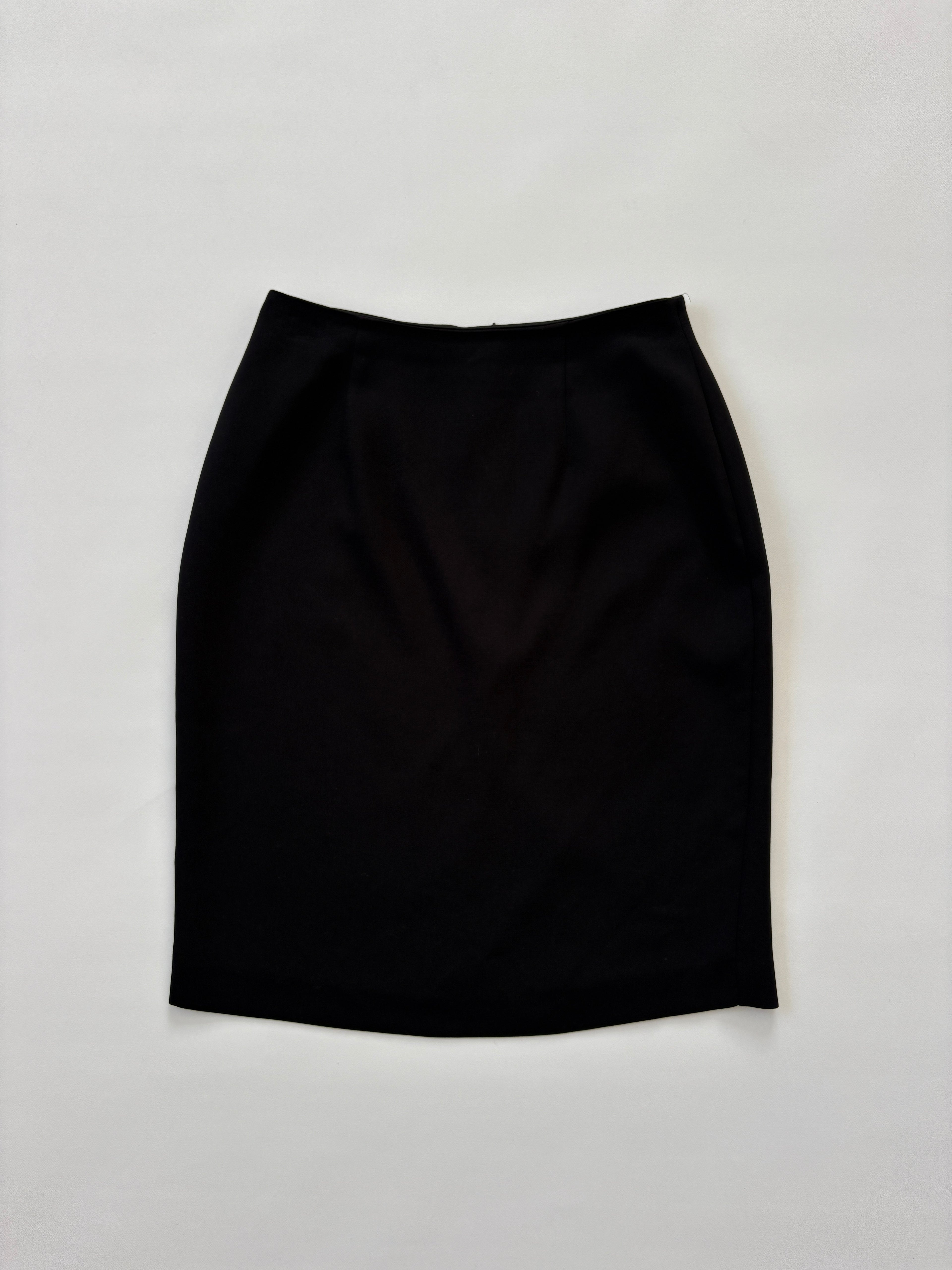 1042 / Vintage Black Midi Skirt