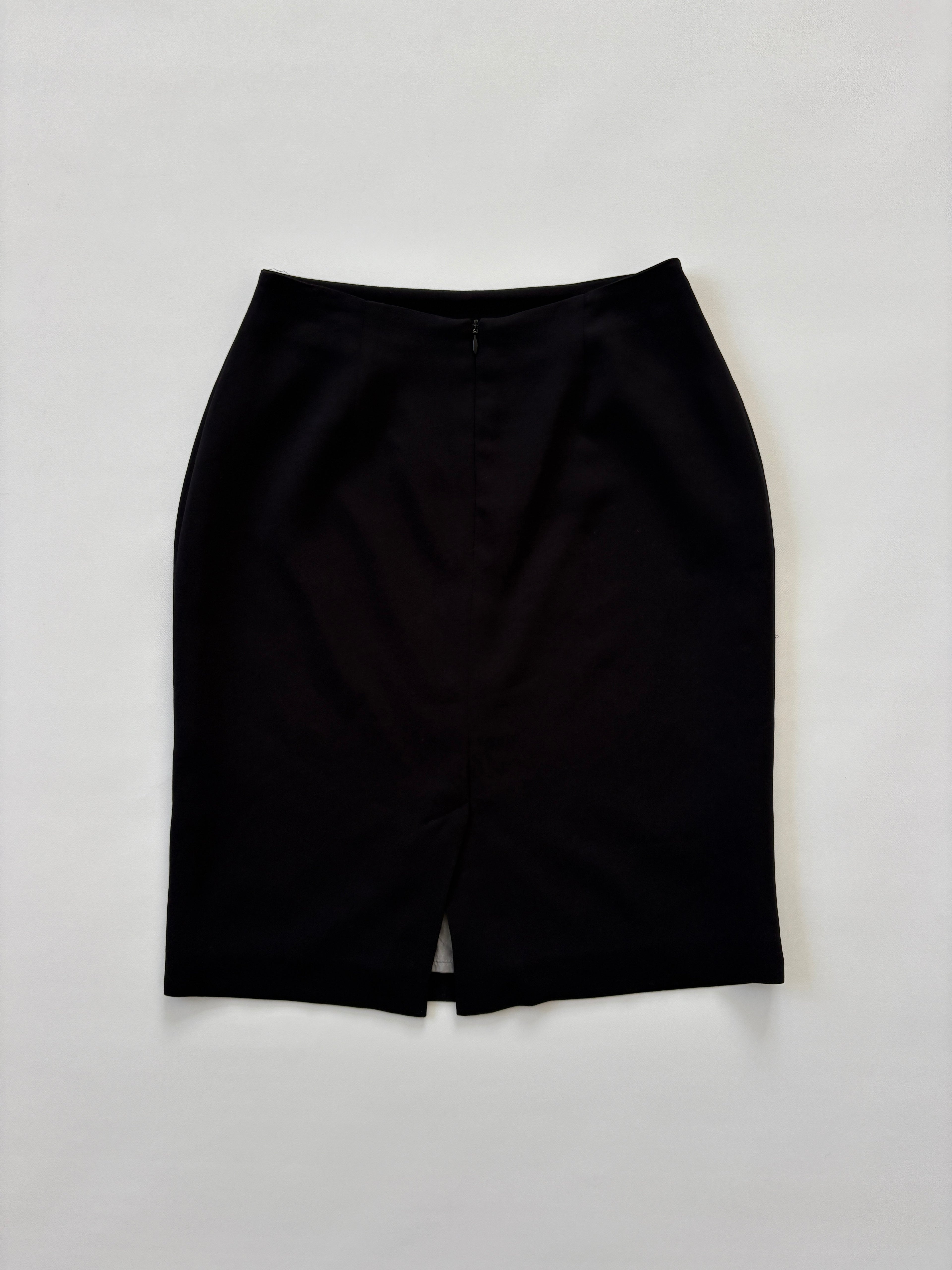 1042 / Vintage Black Midi Skirt