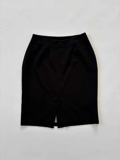 1042 / Vintage Black Midi Skirt